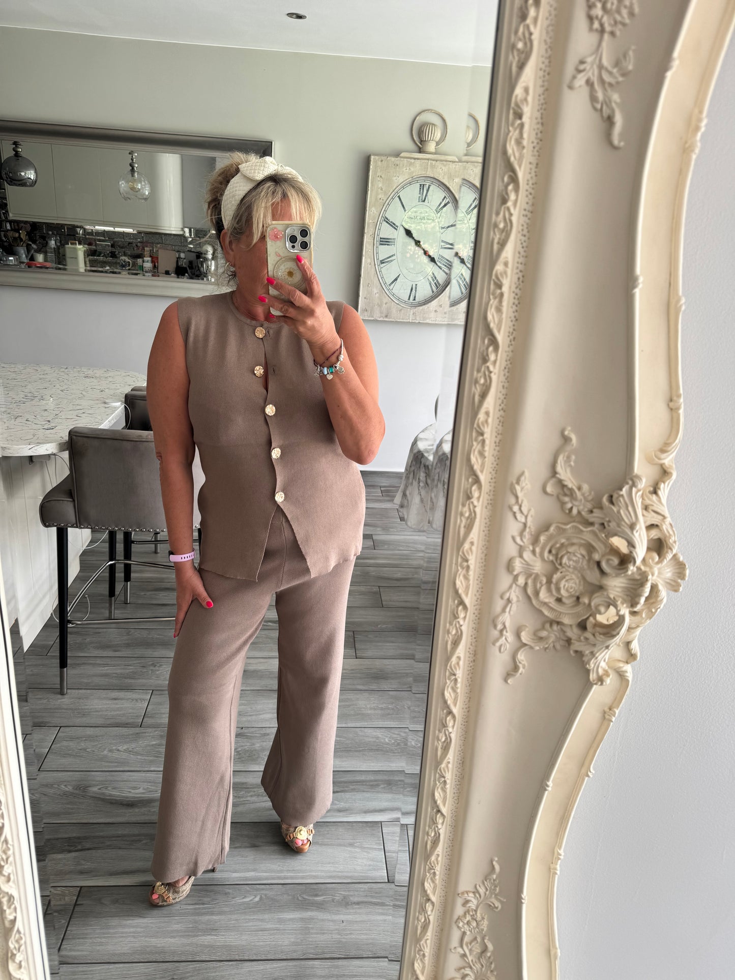 Evelyn waistcoat wide leg trouser set