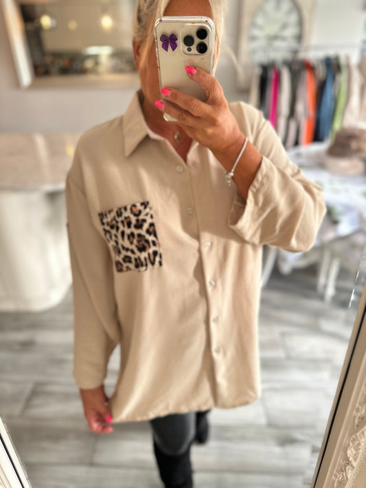 Georgina lightweight Leopard Pocket Shirt