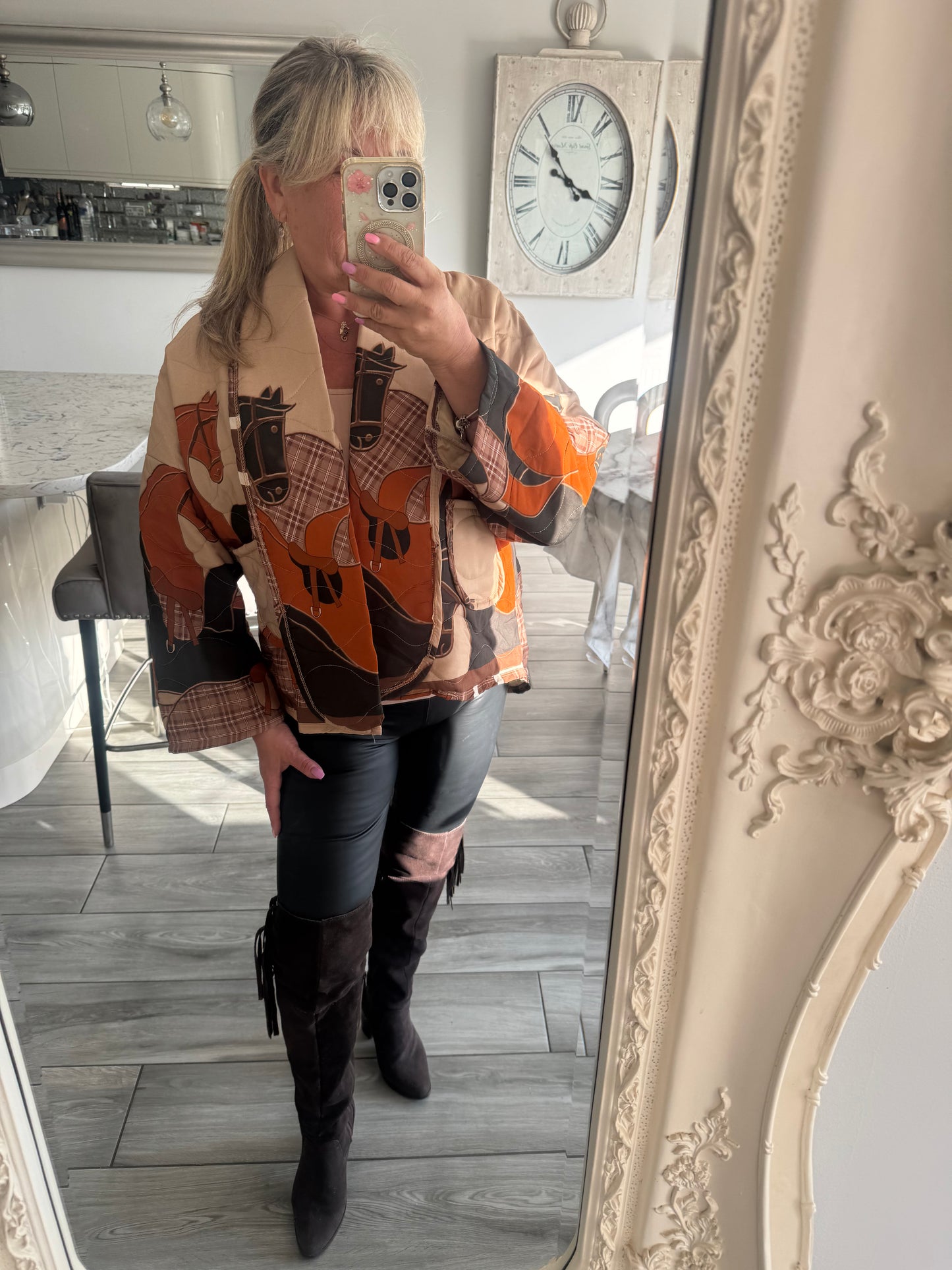 Newmarket Quilted Horse print Jacket