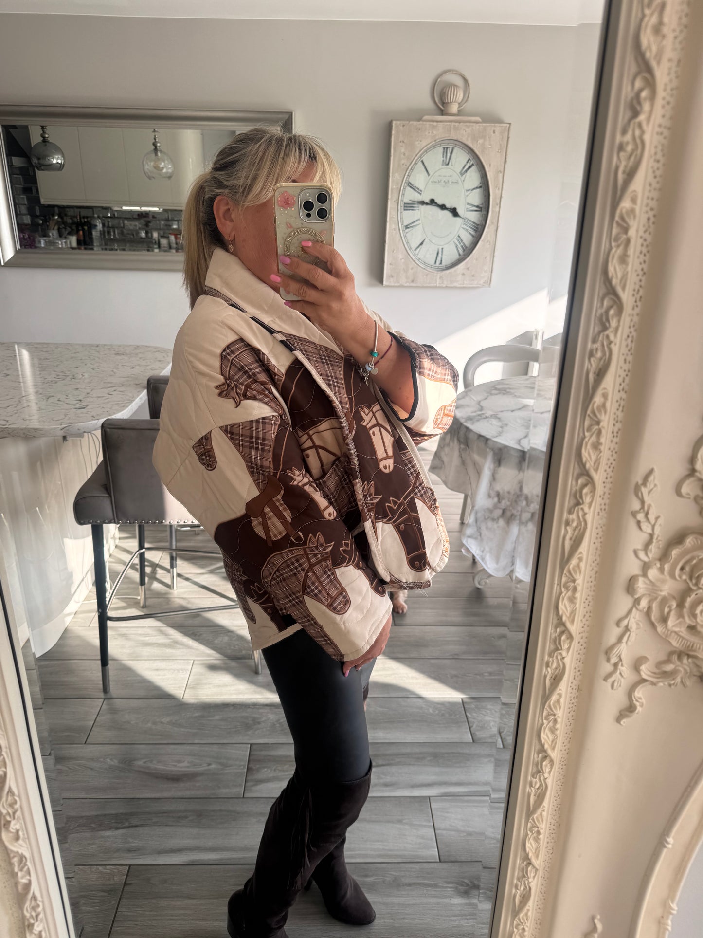 Newmarket Quilted Horse print Jacket