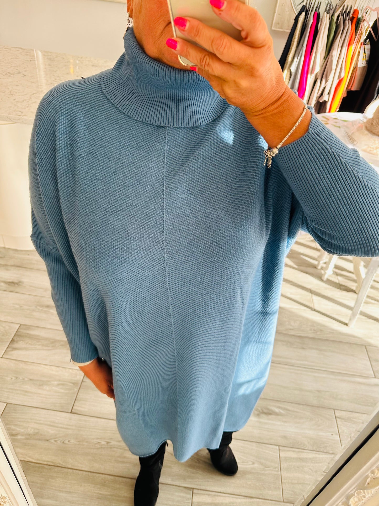 Mandy High Neck High Low Long Jumper