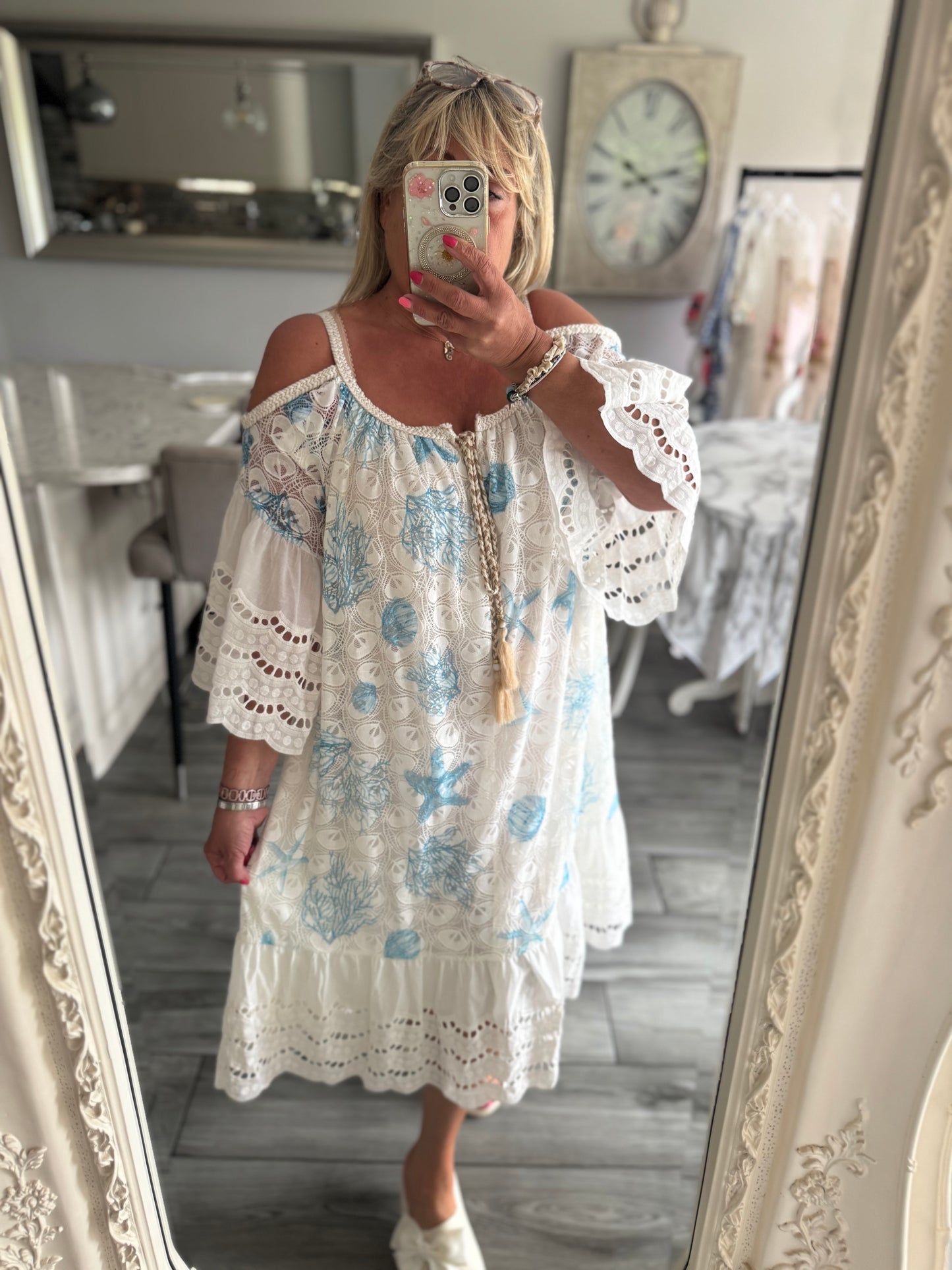 April oversized cold shoulder pretty dress