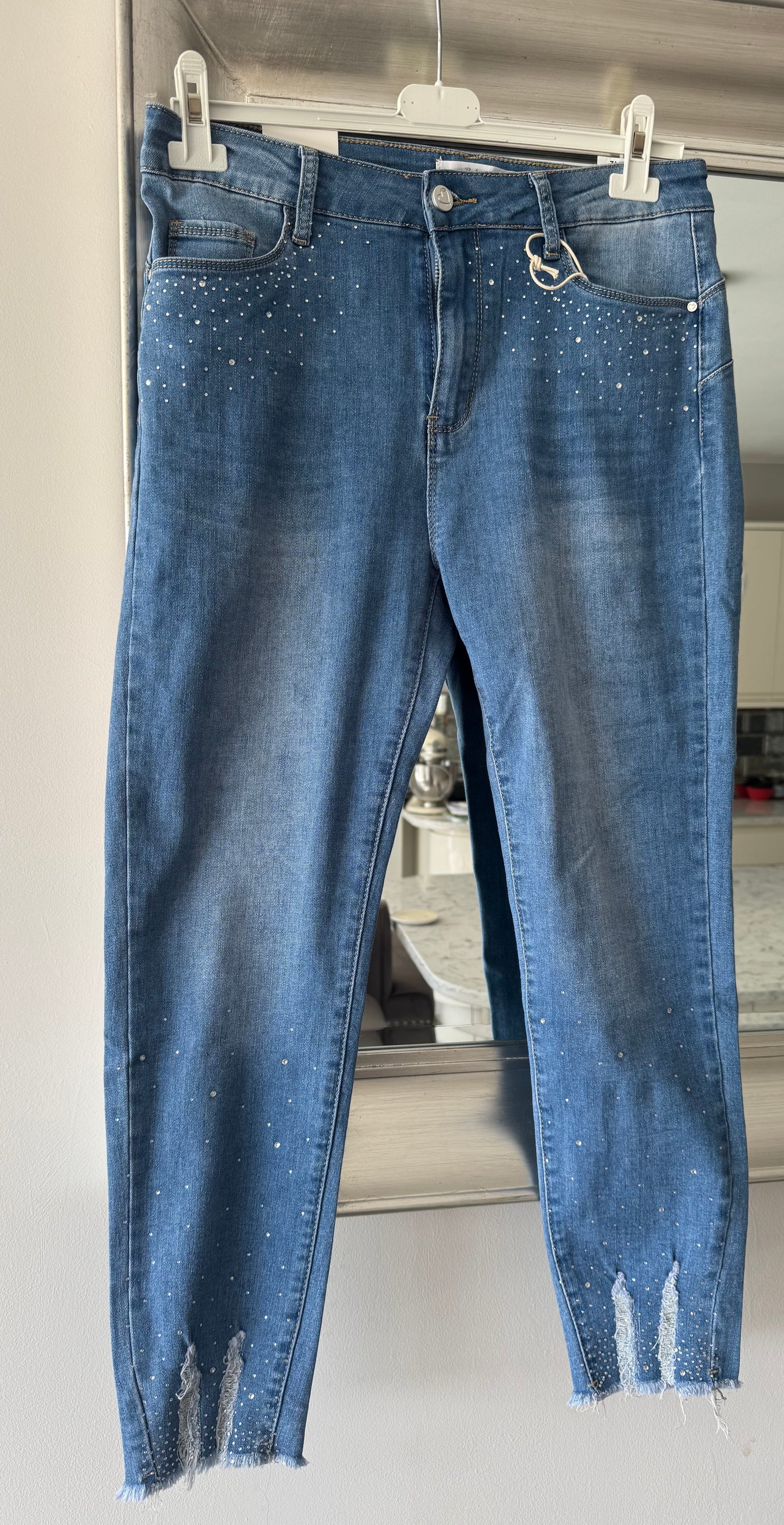 Sienna push up stretch jeans with crystal detail
