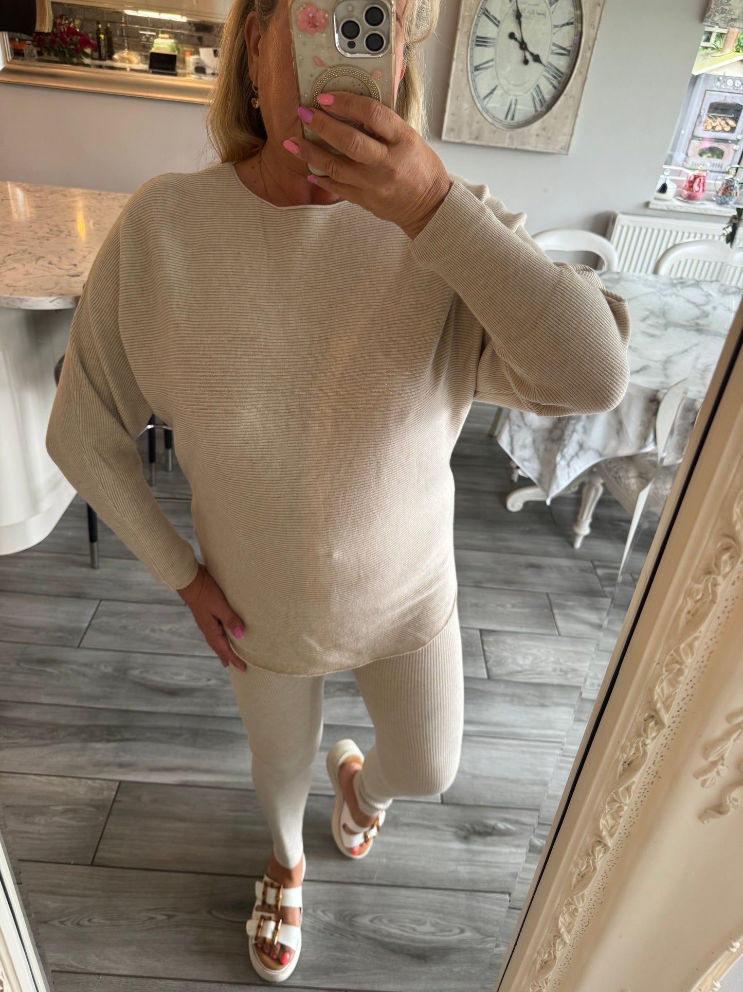 Pippa ribbed lounge set