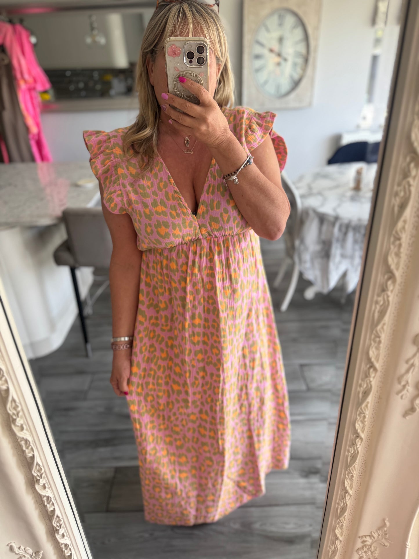Cazzie midi cheesecloth dress