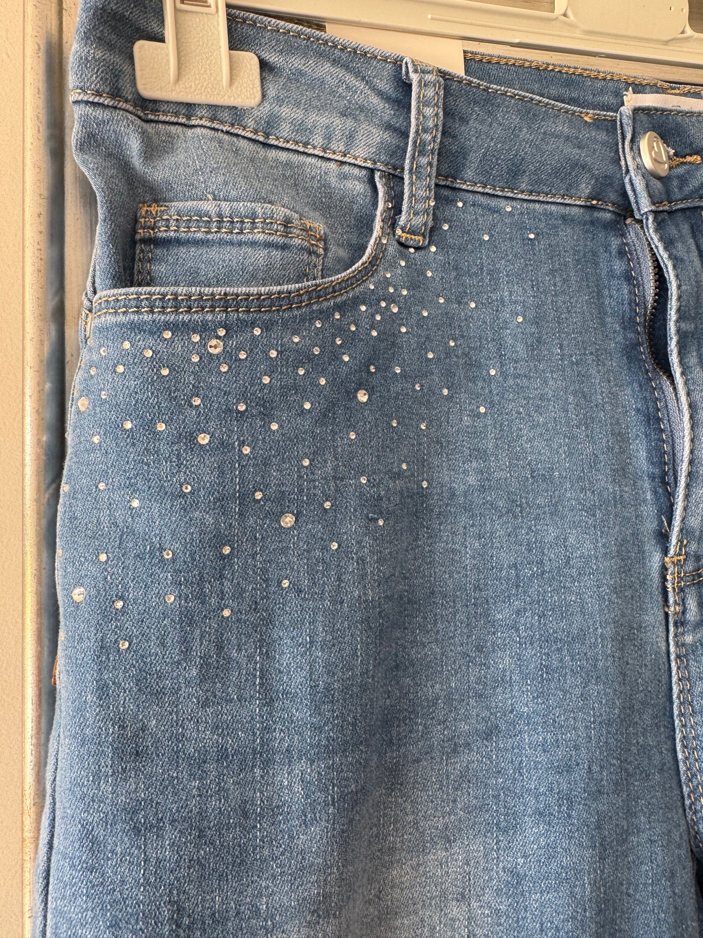 Sienna push up stretch jeans with crystal detail