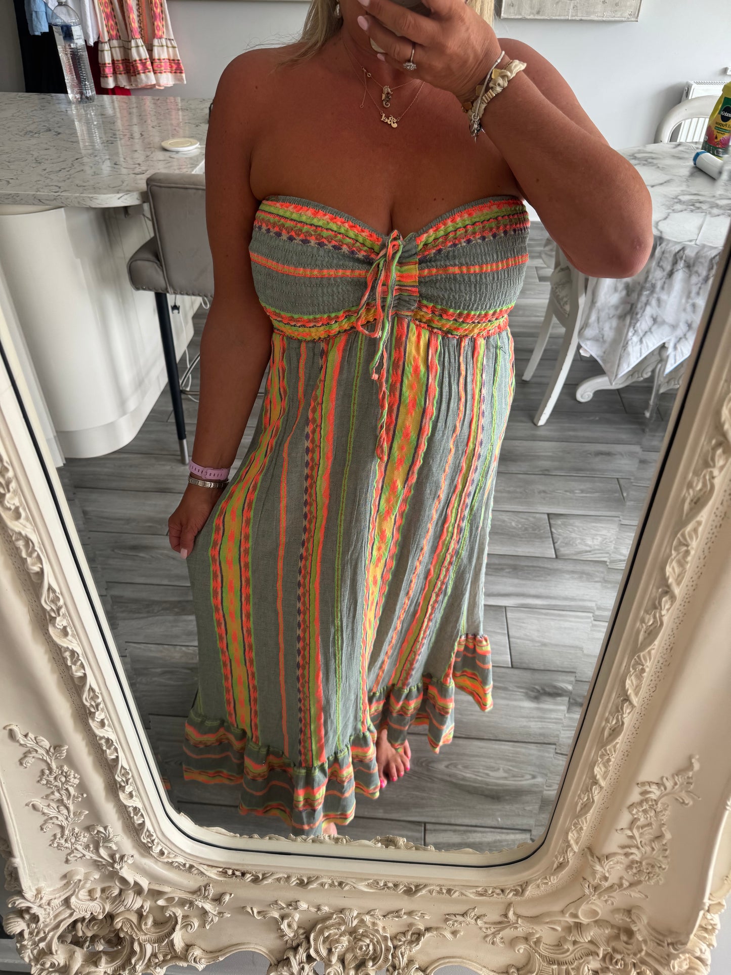 Artisan cotton boob tube dress