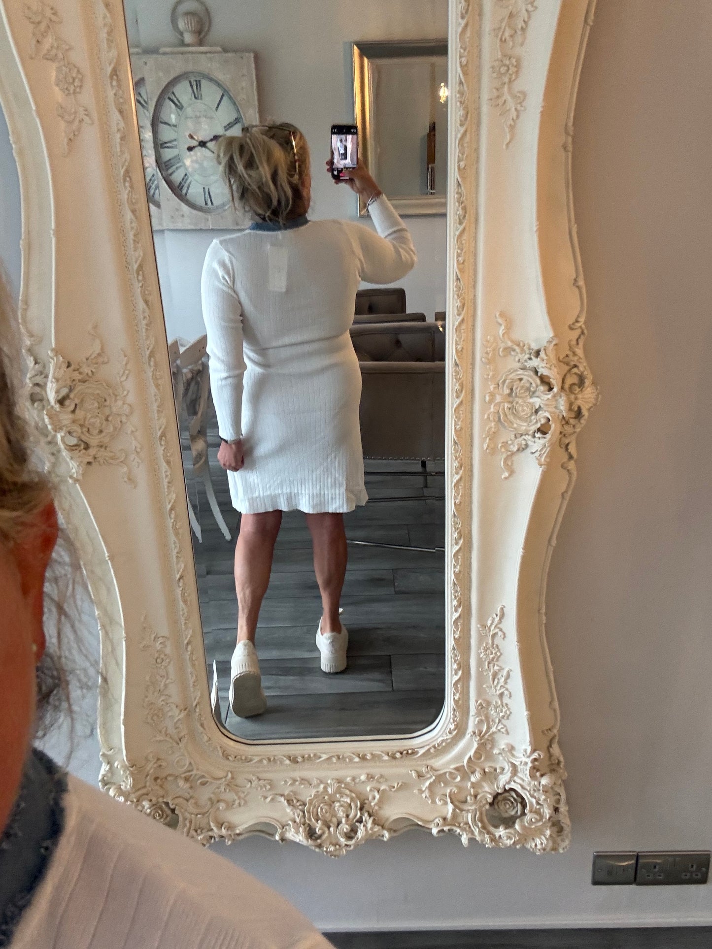 Scarlett Dress with denim trim