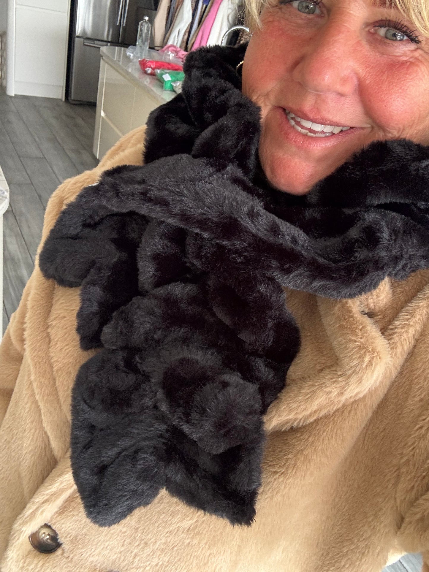 Bellalina Luxury Scrunch super soft faux fur scarf by Alex Max