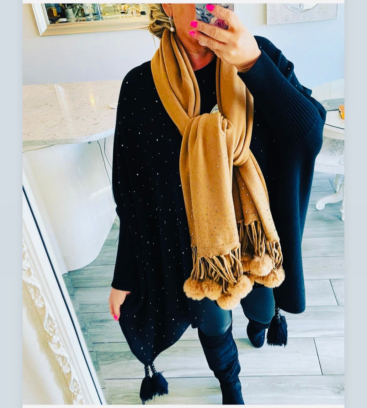 Pom Pom Pashmina/Scarf
