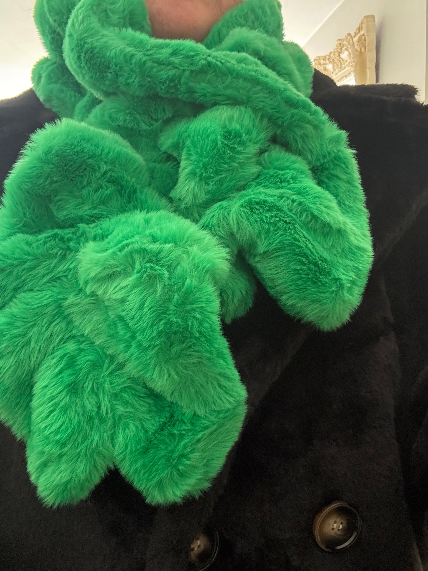 Bellalina Luxury Scrunch super soft faux fur scarf by Alex Max