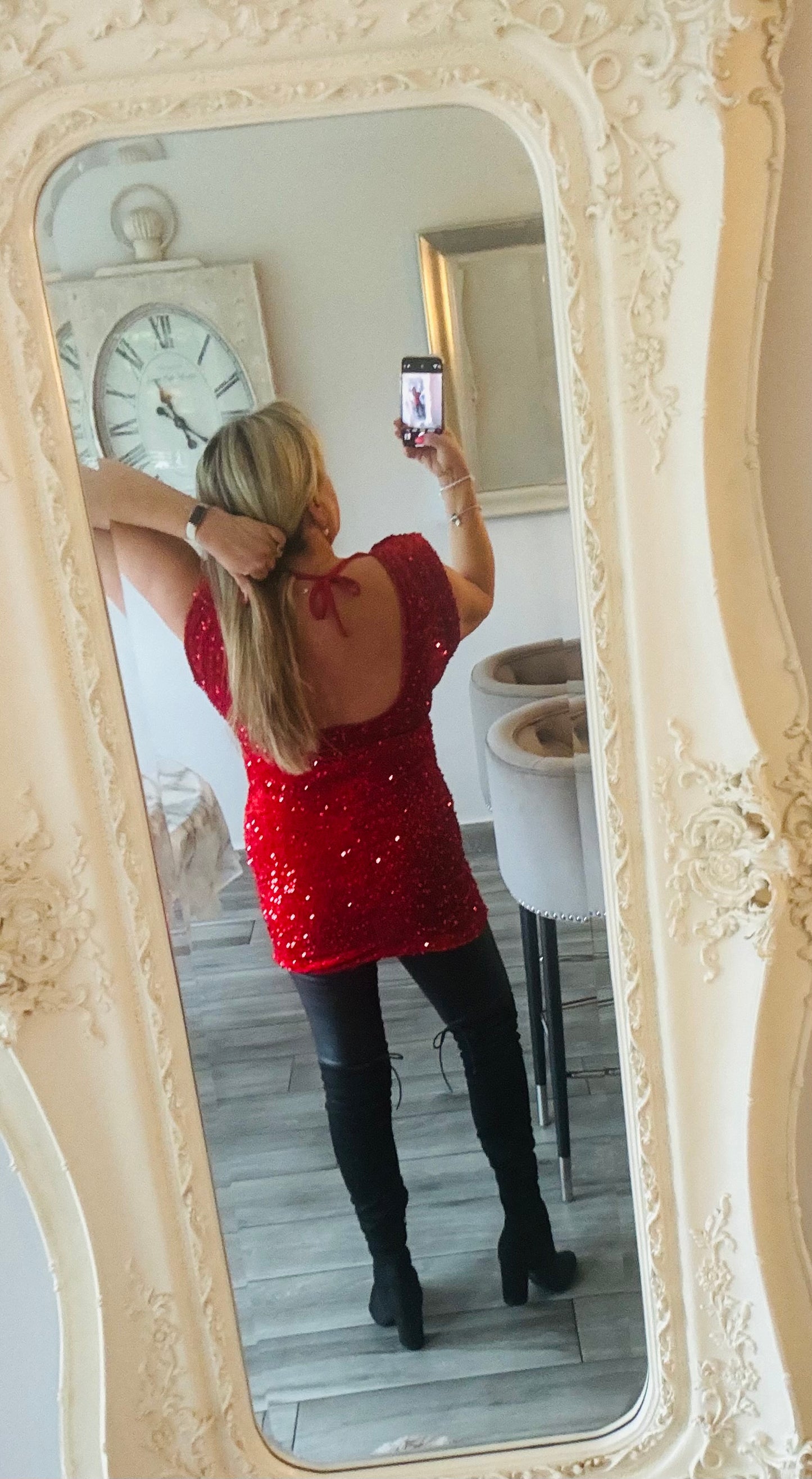 Candice sequin low back dress/top