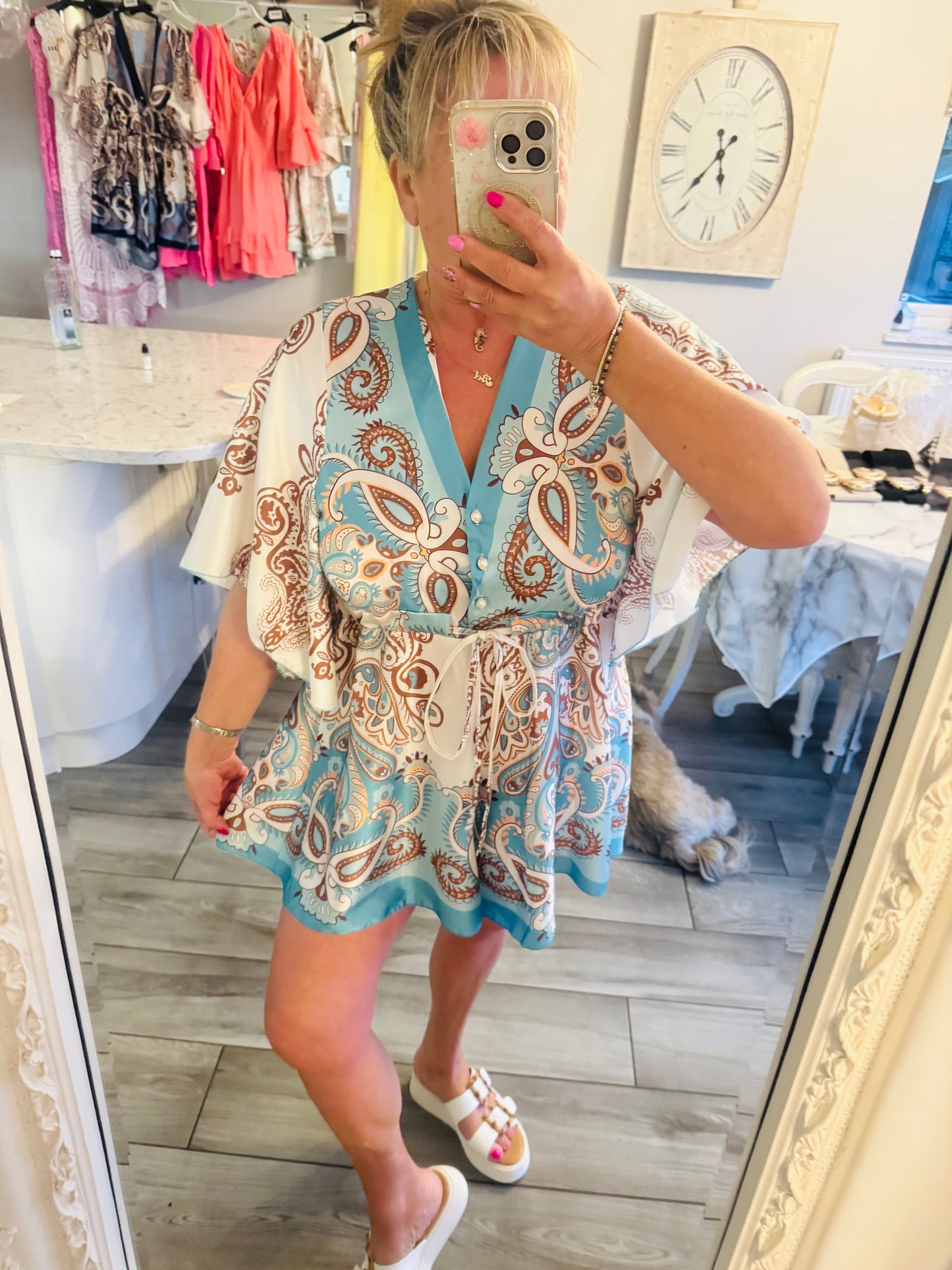 Athens satin playsuit