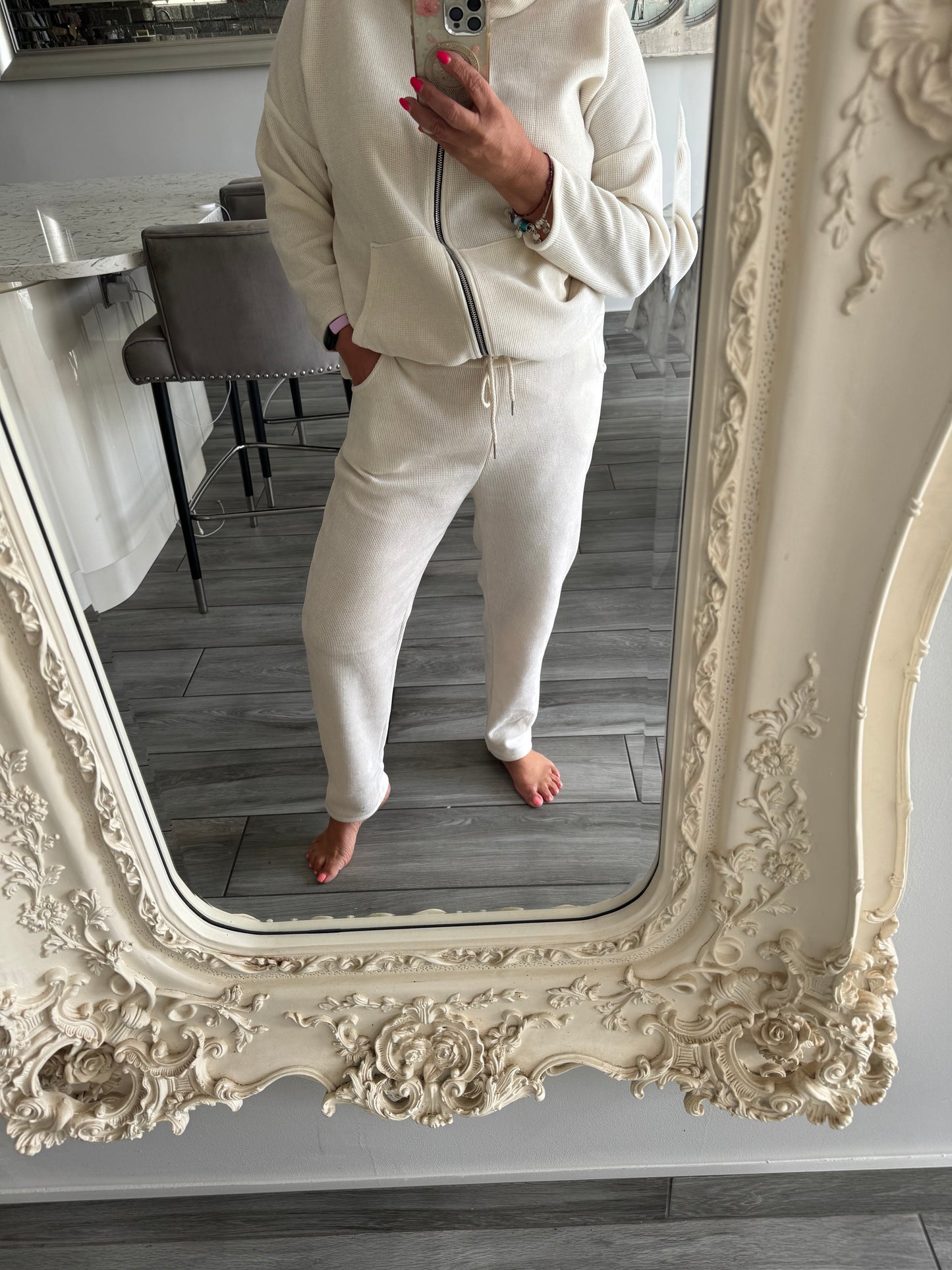 Eliza chenille corduroy drawstring waist relax fit trousers