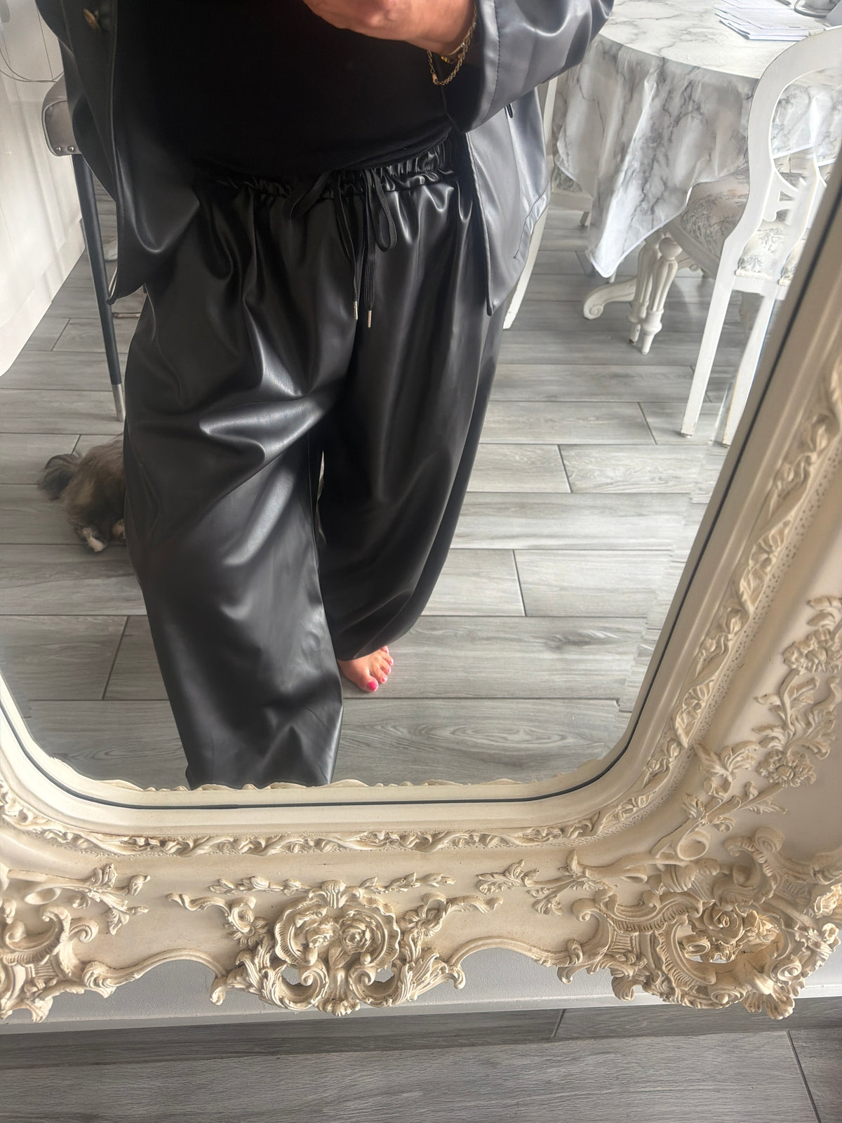 Harley oversize faux leather joggers