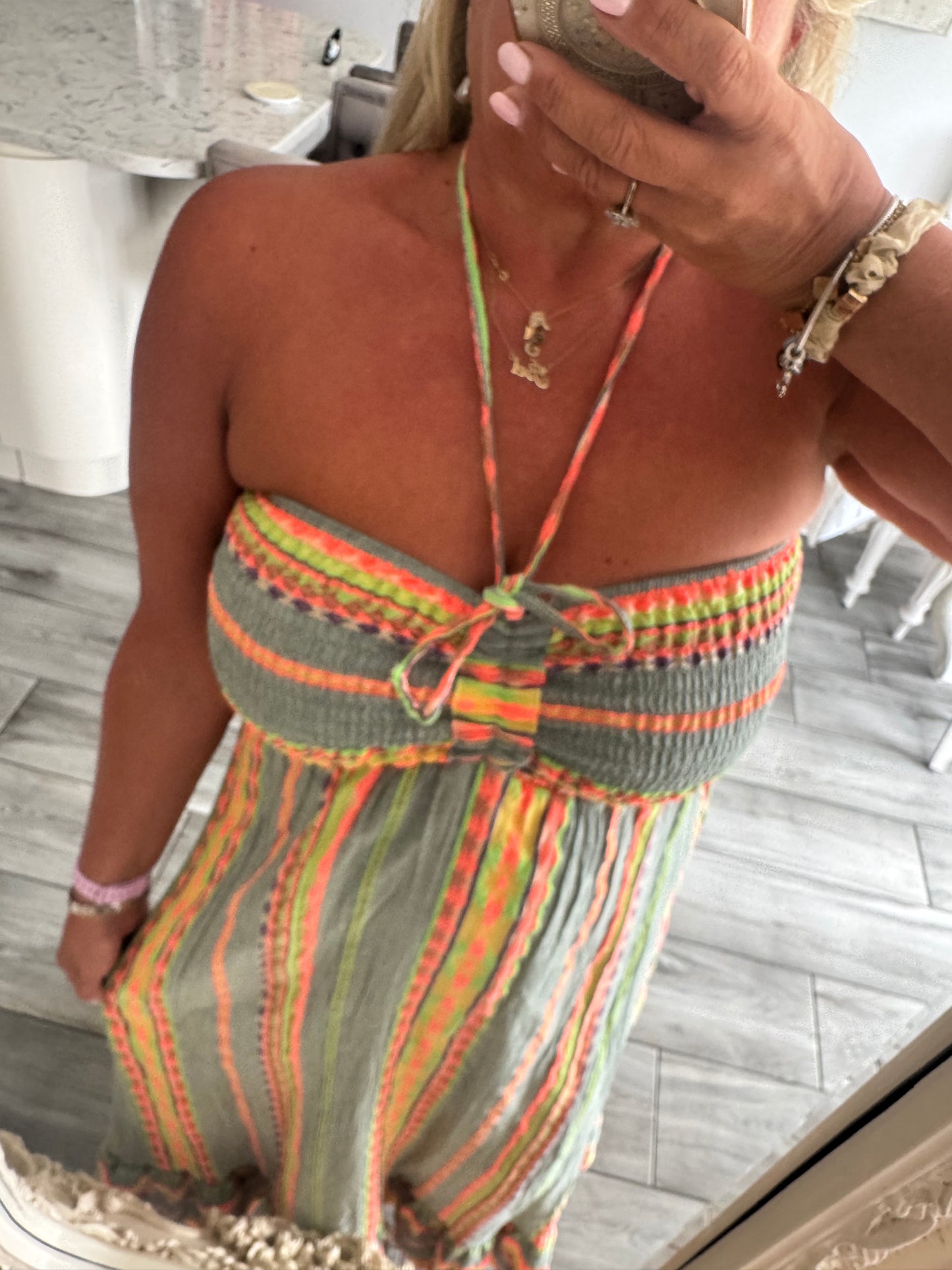 Artisan cotton boob tube dress
