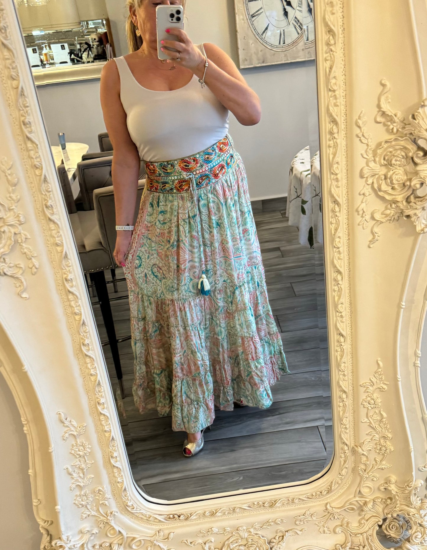 Belli Silk Boho Maxi Silk Skirt/dress