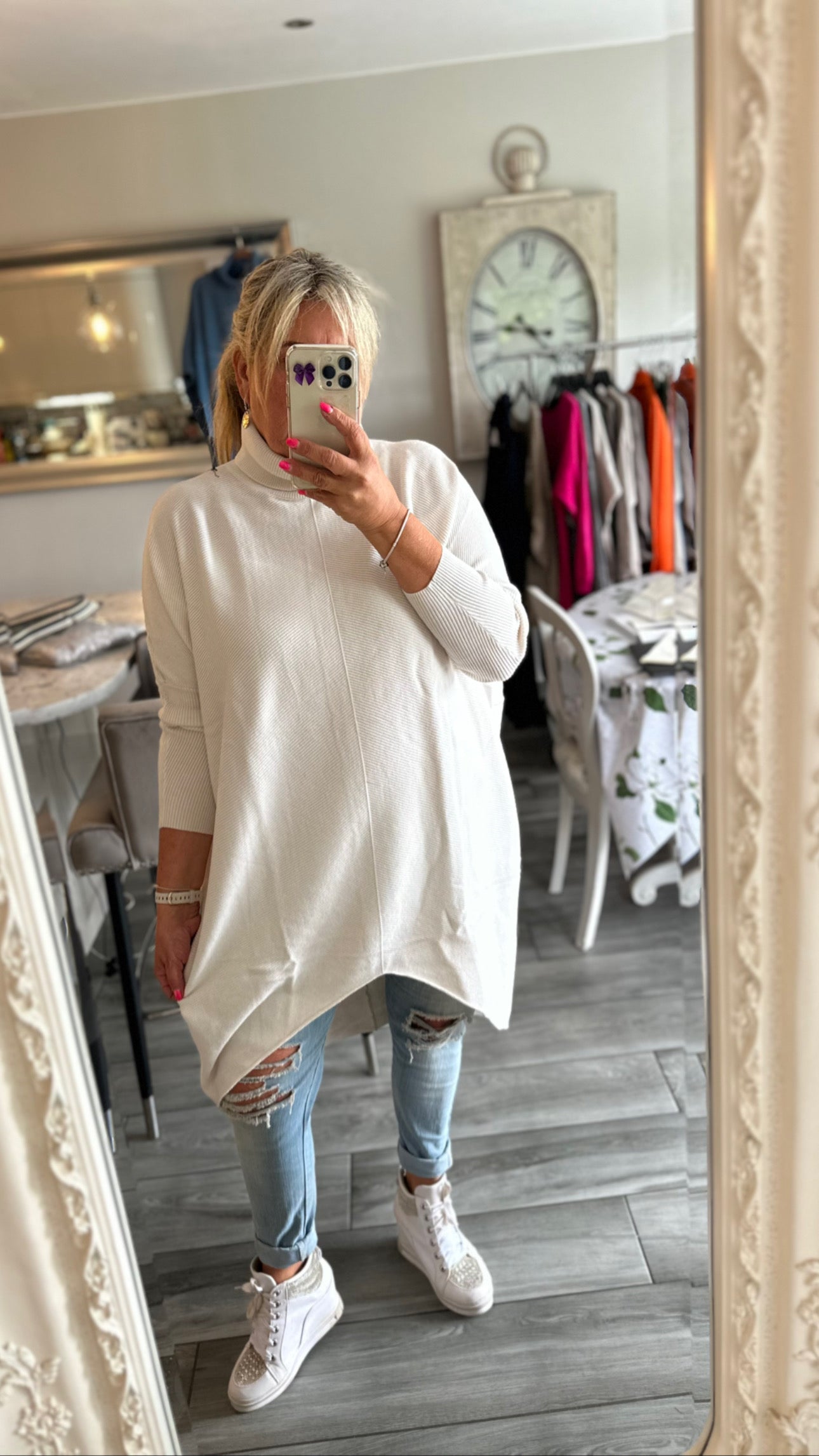 Mandy High Neck High Low Long Jumper