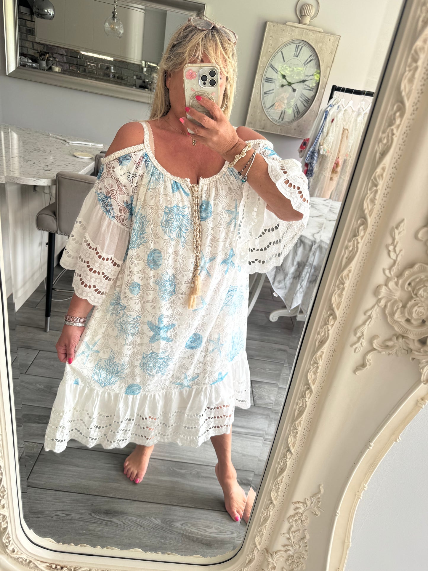 April oversized cold shoulder pretty dress