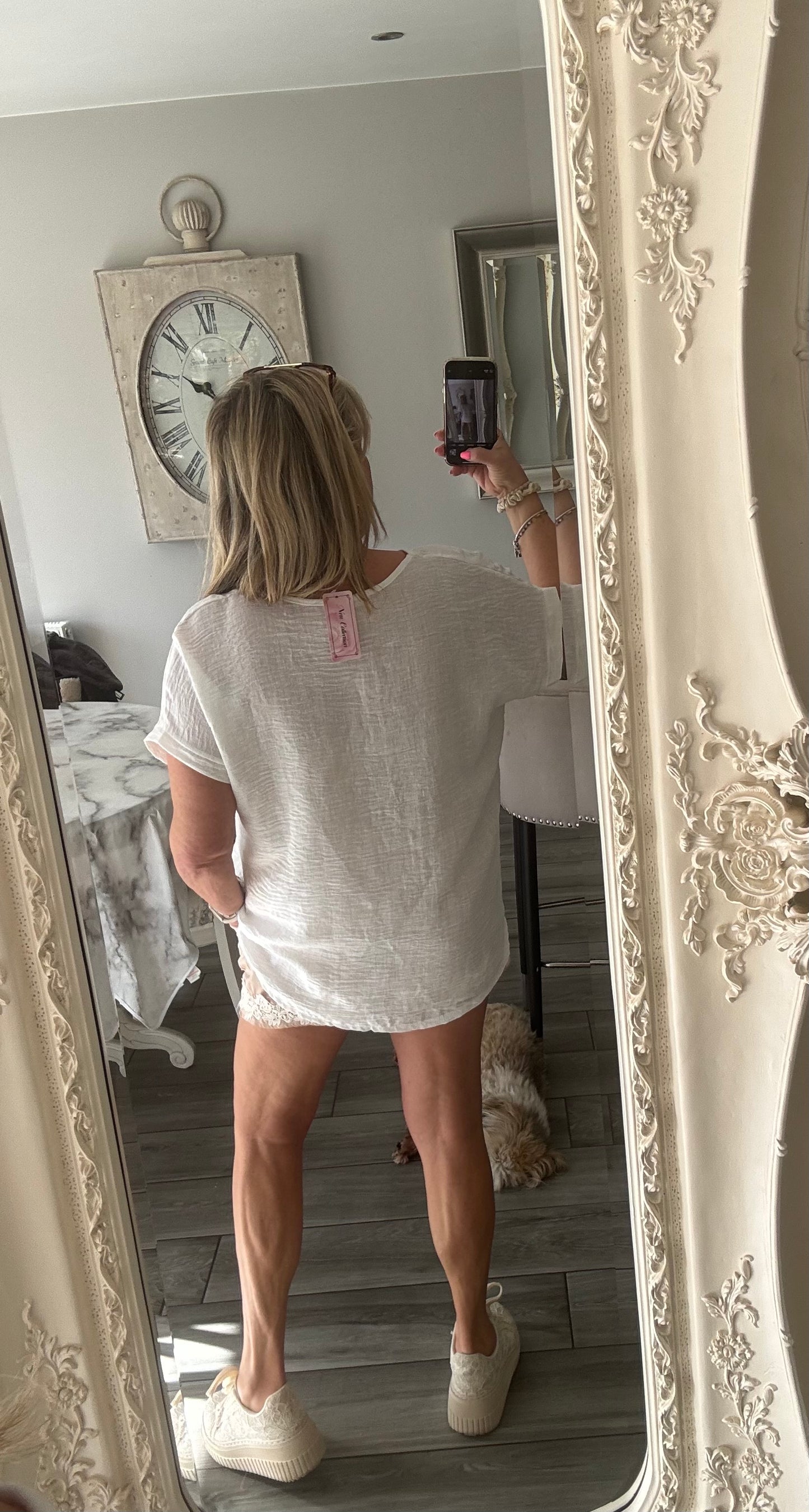 Erin cotton mix top with necklace