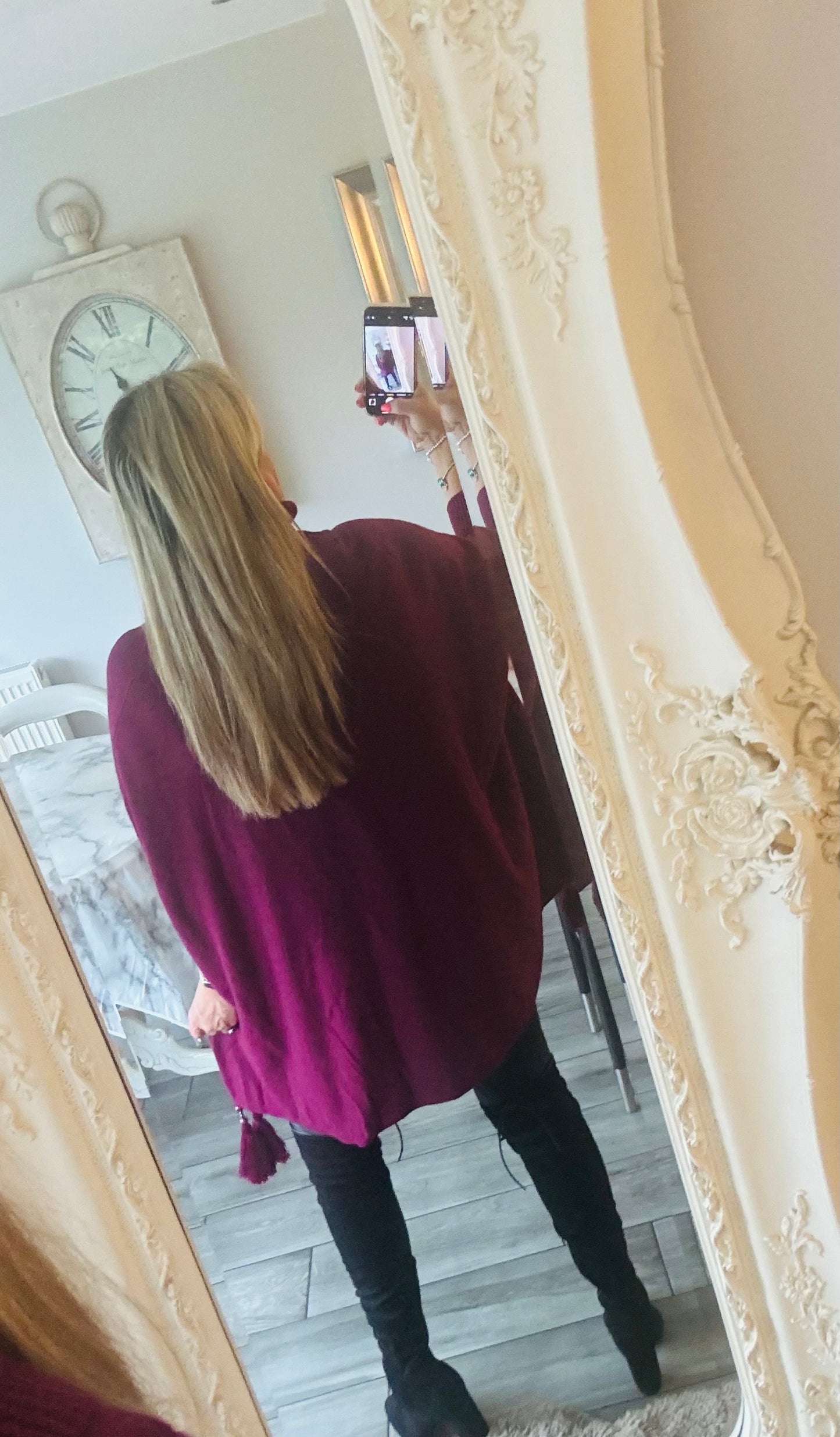 Tia oversized tassel poncho style jumper
