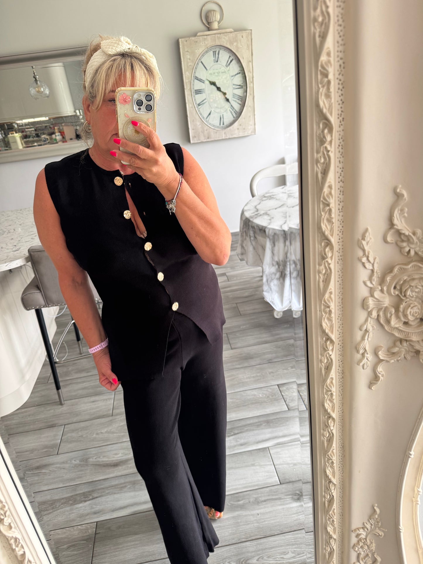 Evelyn waistcoat wide leg trouser set