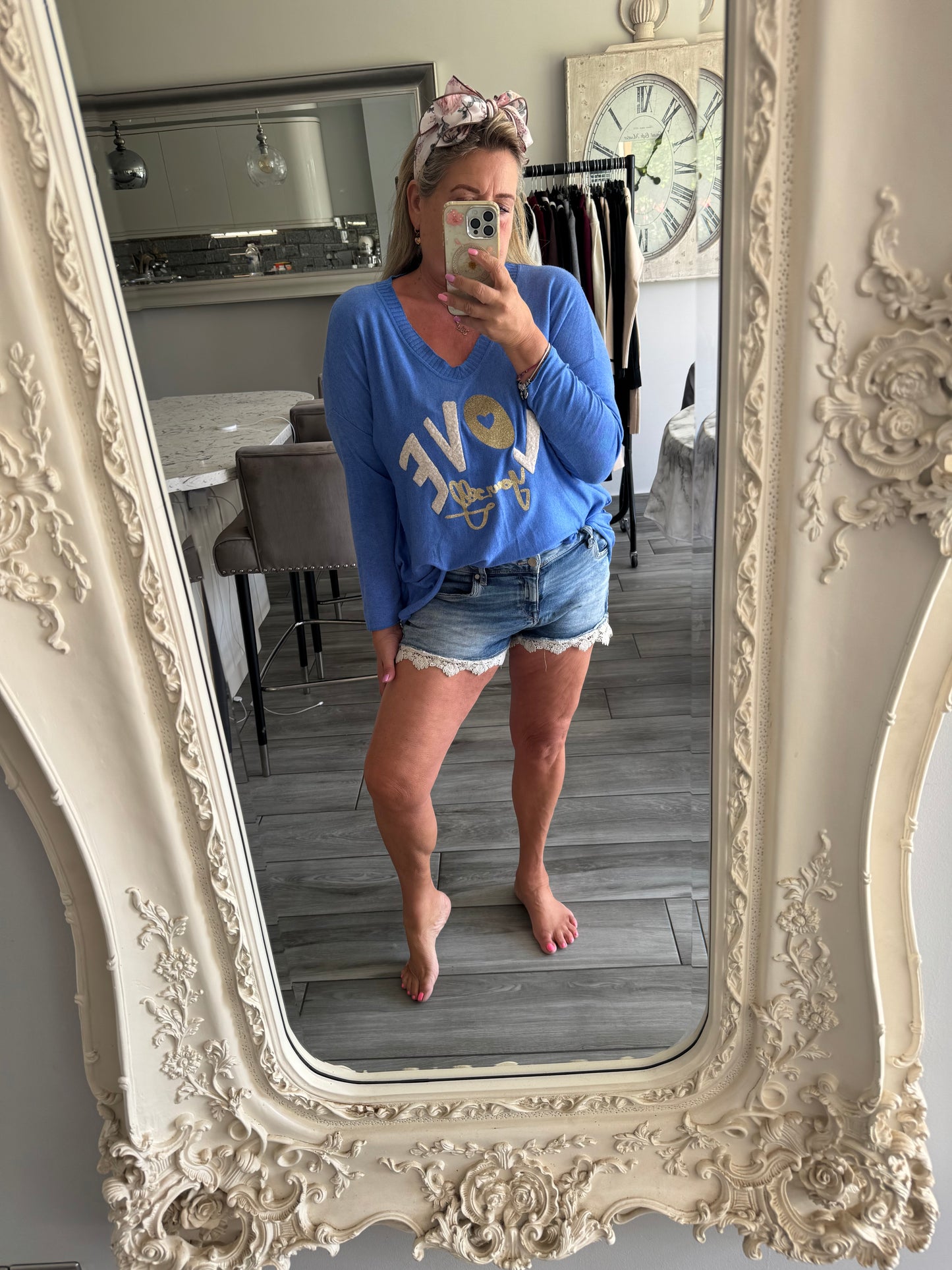 Sharon super soft lightweight jumper/top with slogan love yourself
