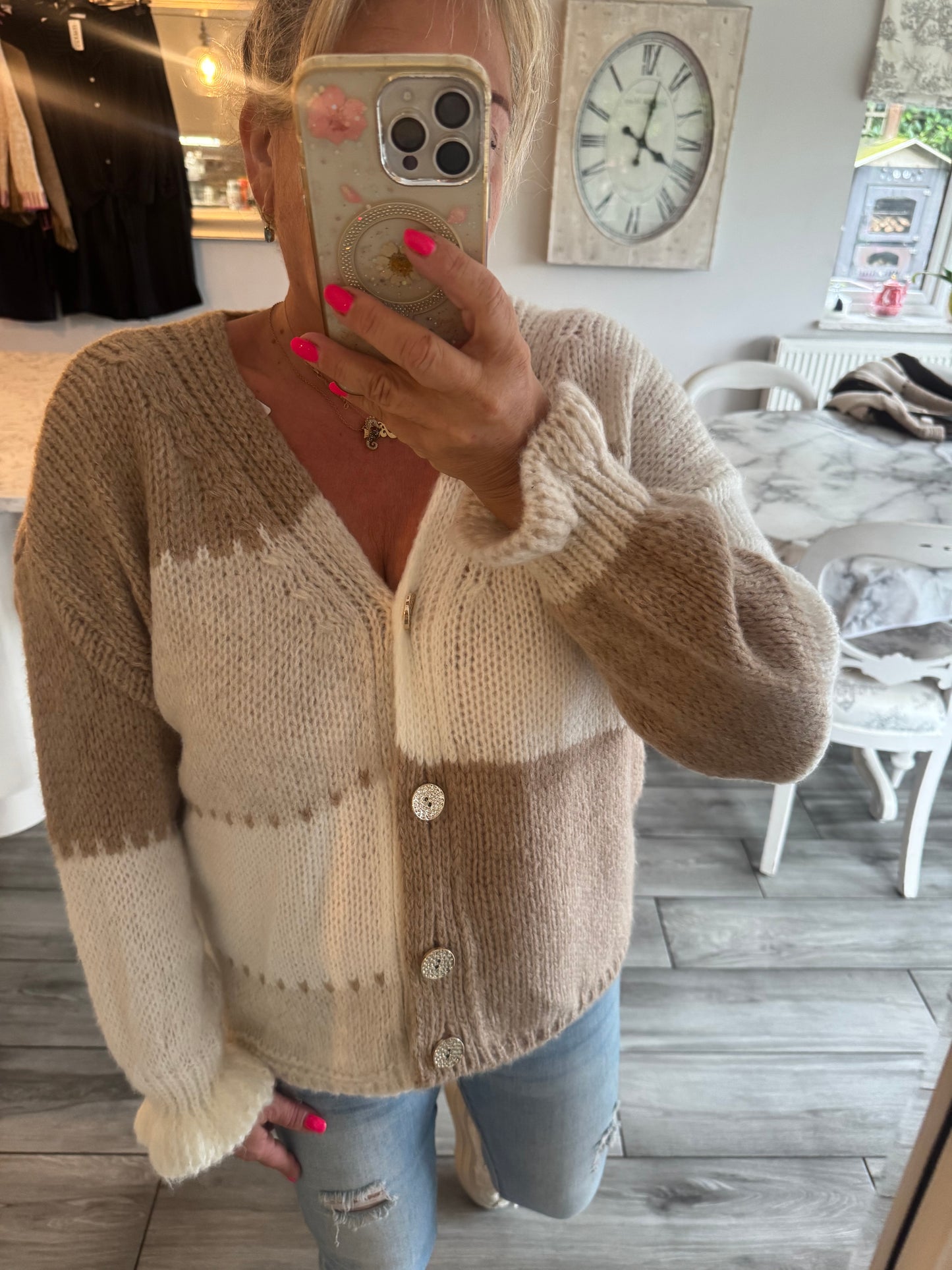 Pixie Patch gold button cardigan