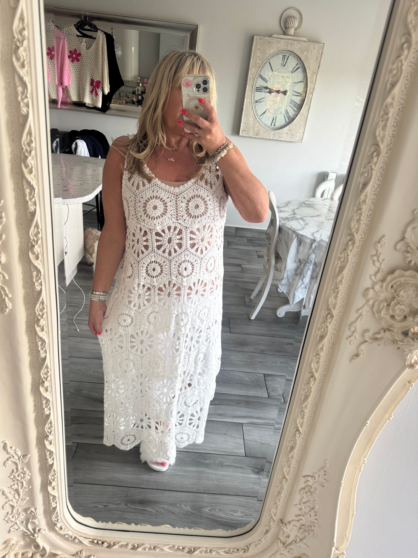 Amanda maxi crochet vest dress