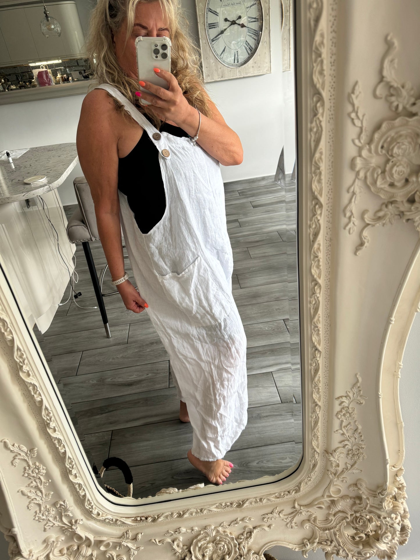 Nicola Linen Dungerees by Puro Lino