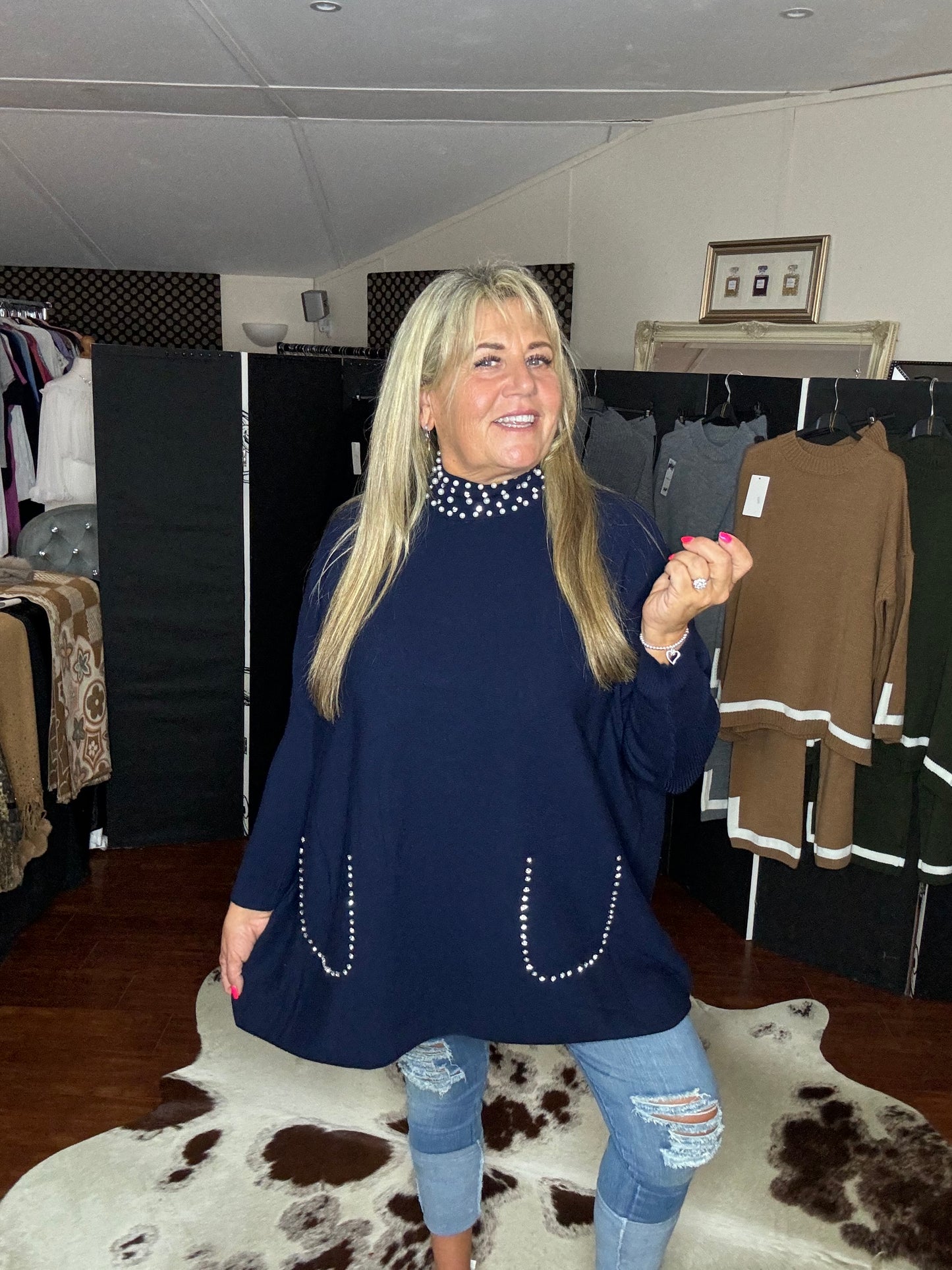 Pearly High Neck Jumper