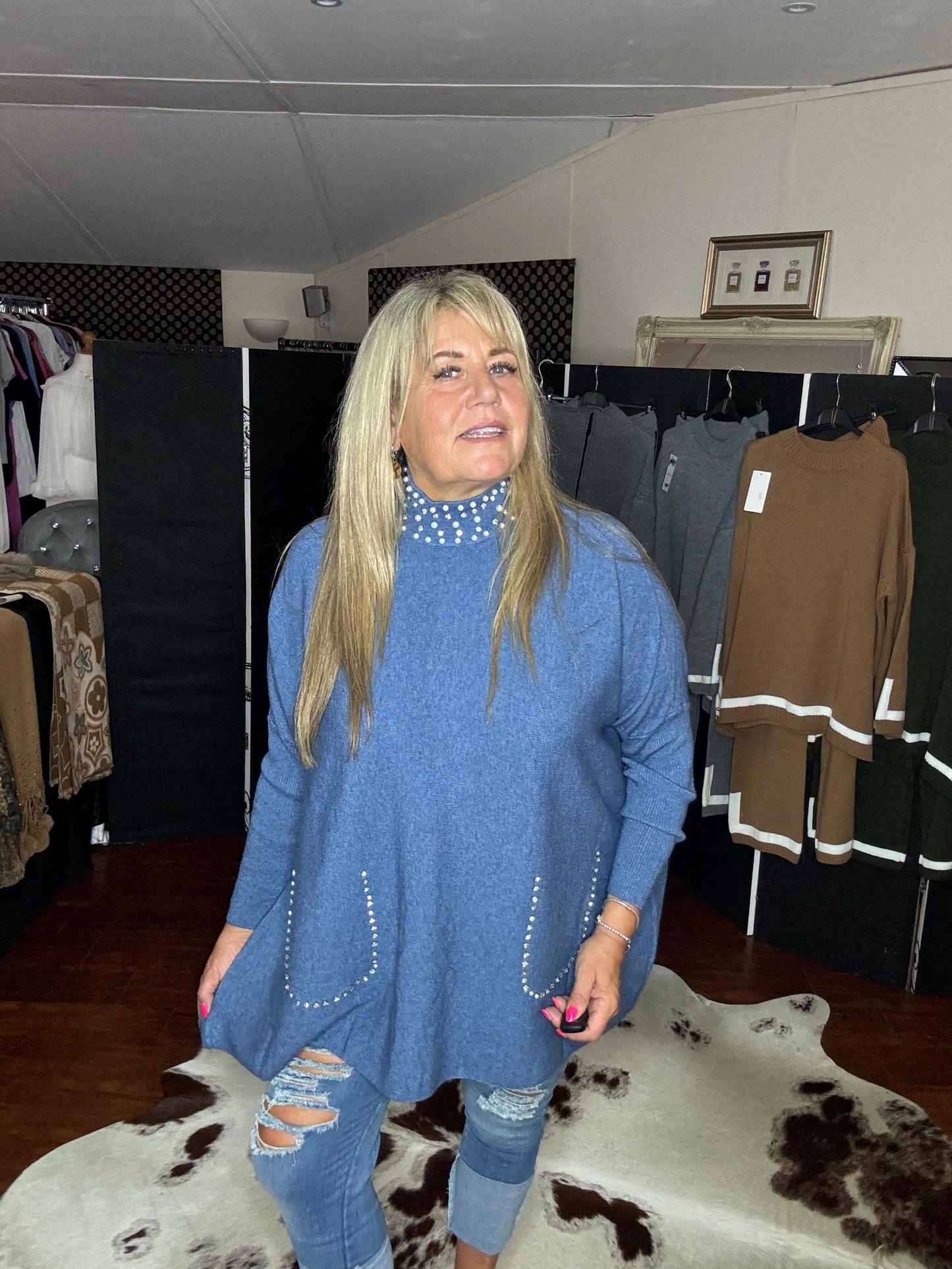 Pearly High Neck Jumper