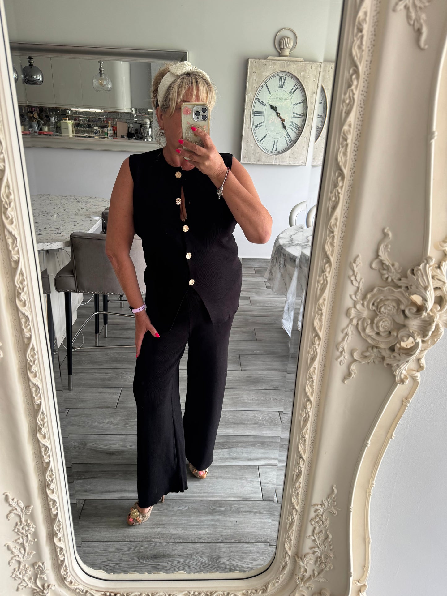 Evelyn waistcoat wide leg trouser set