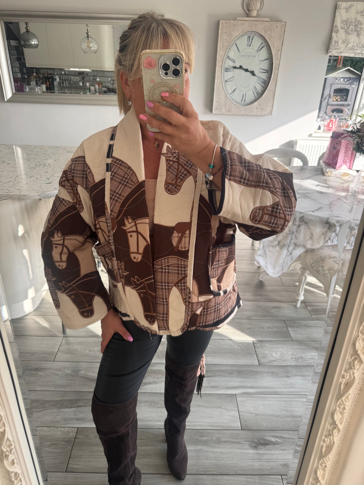 Newmarket Quilted Horse print Jacket