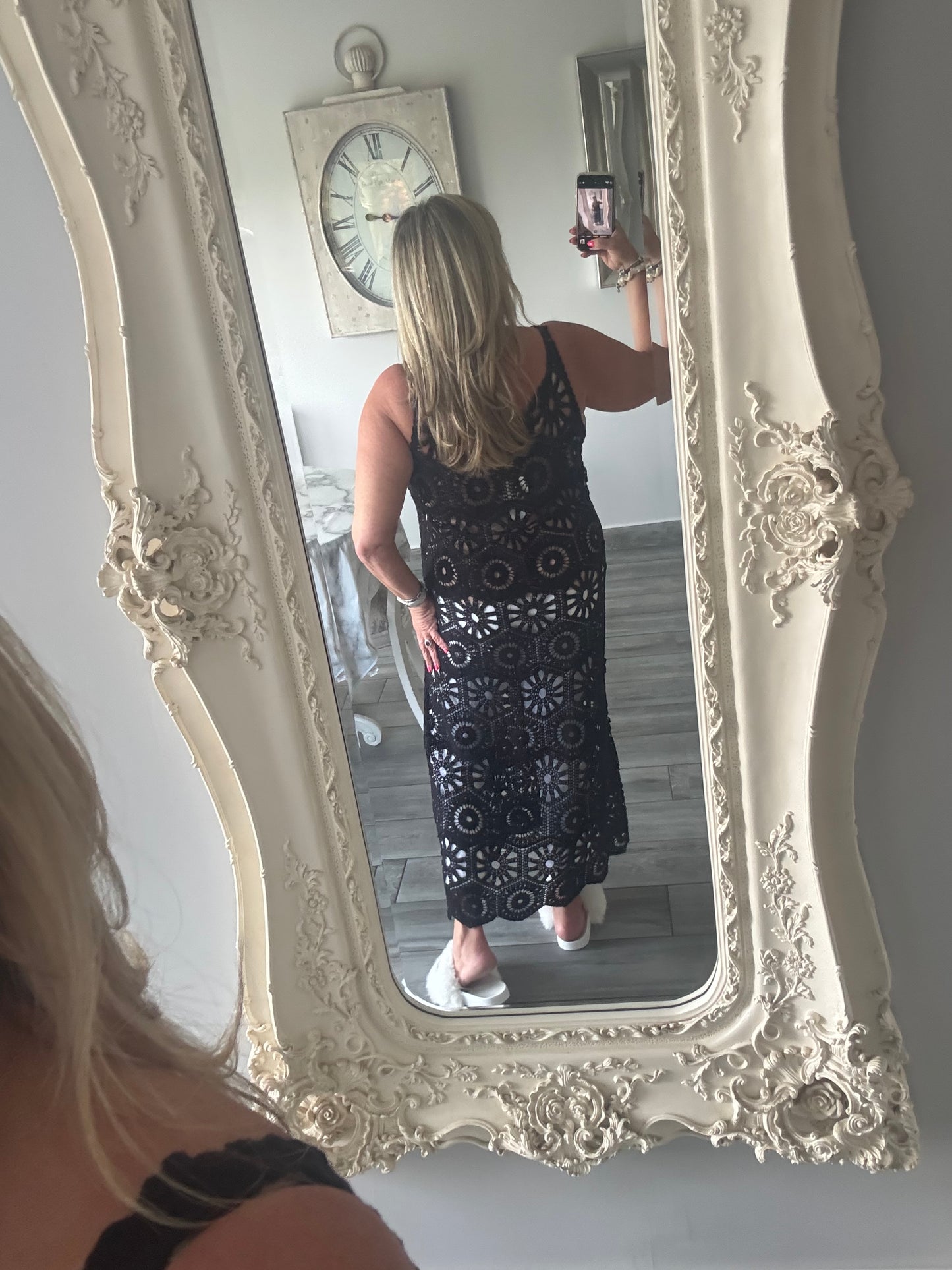 Amanda maxi crochet vest dress