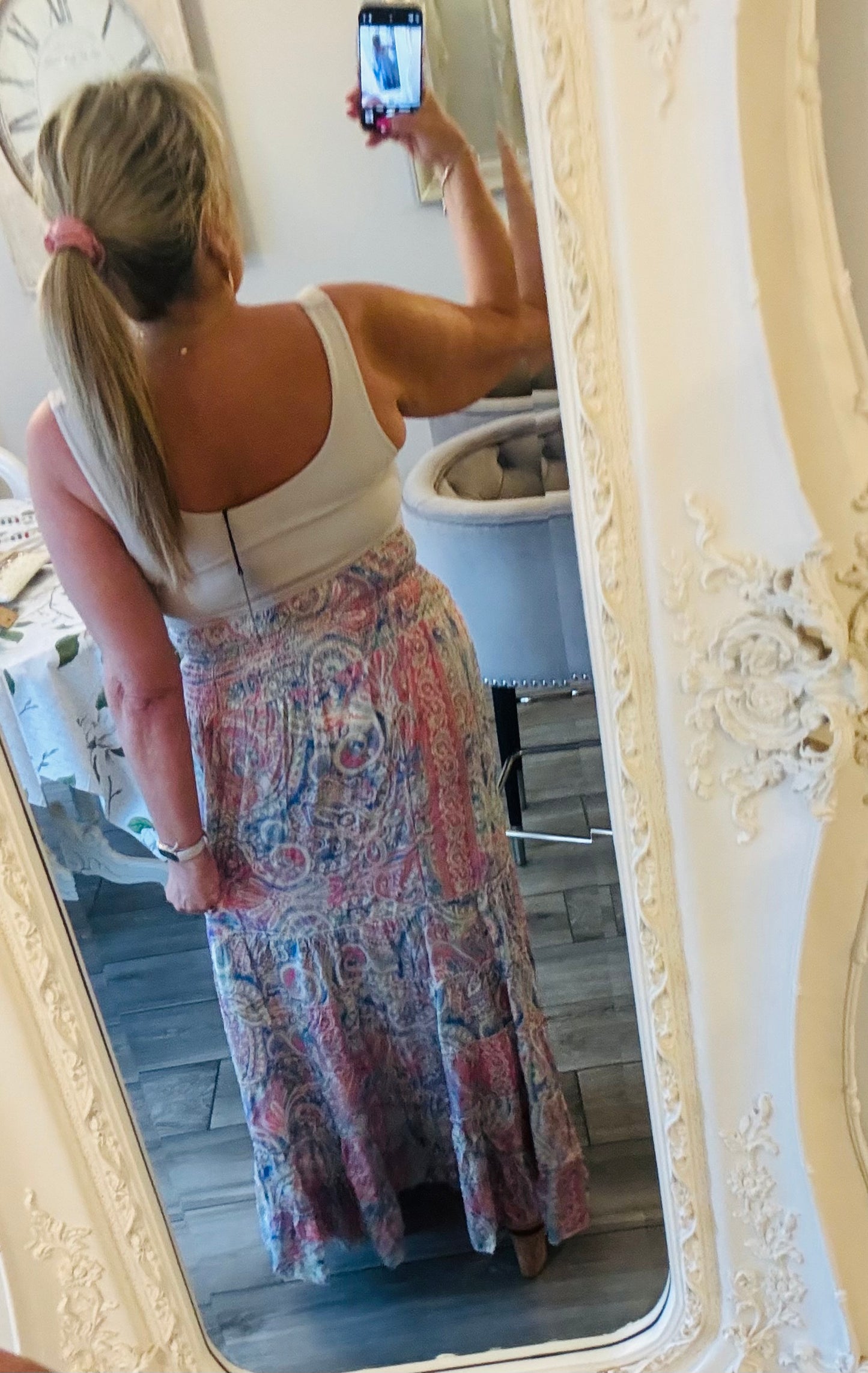 Belli Silk Boho Maxi Silk Skirt/dress