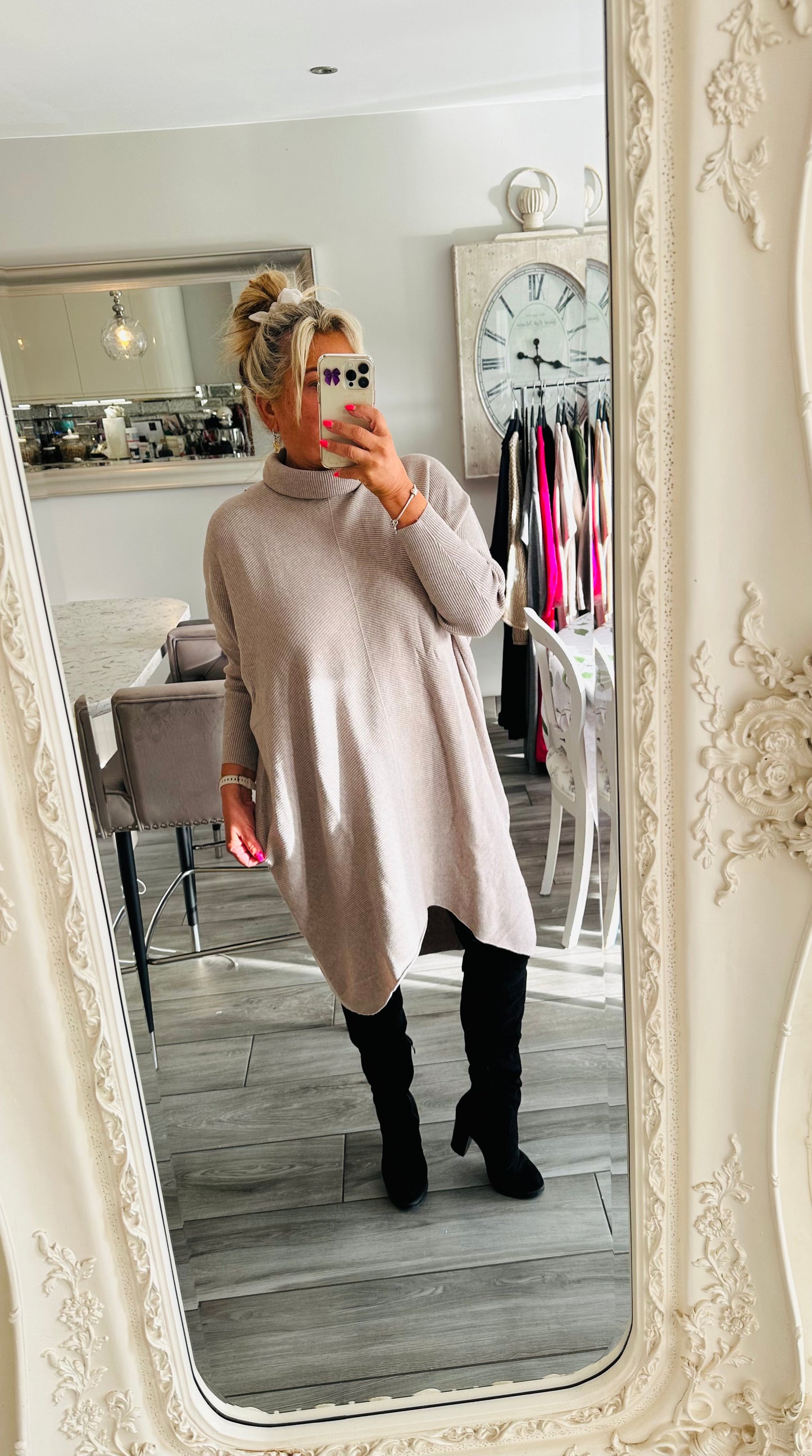Mandy High Neck High Low Long Jumper