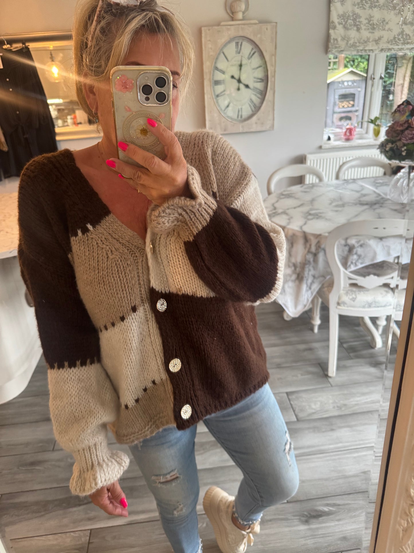 Pixie Patch gold button cardigan