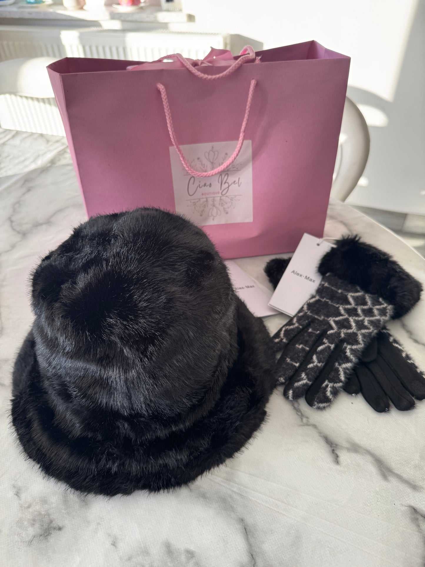 Harriet bucket reversible faux fur hat by Alex Max