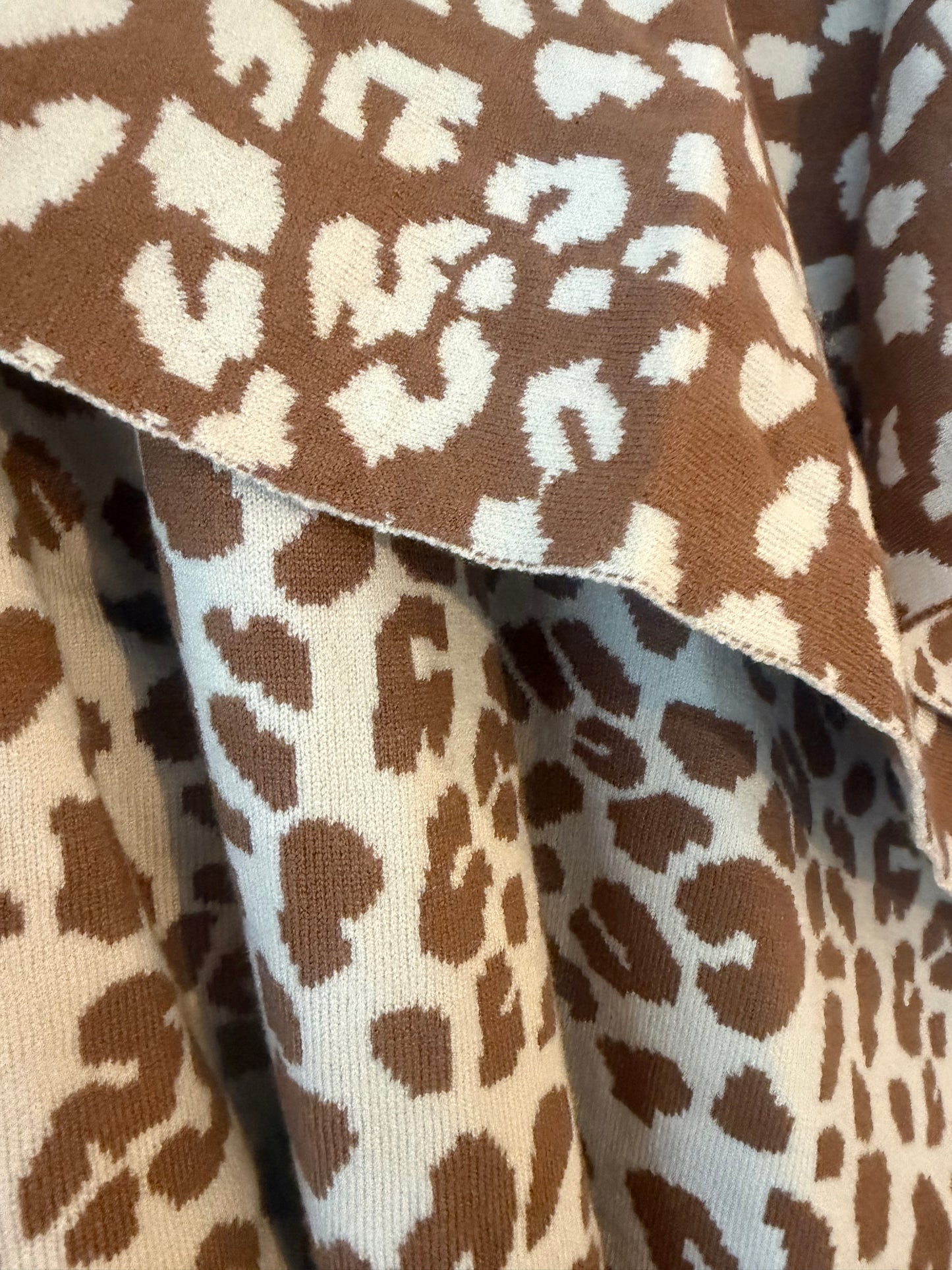 Laura Open cardigan leopard print with pockets