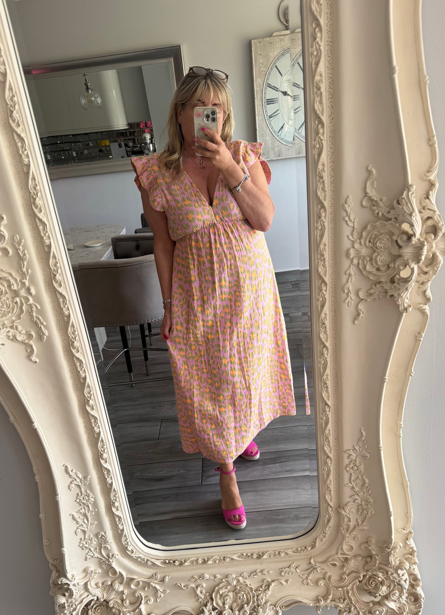 Cazzie midi cheesecloth dress