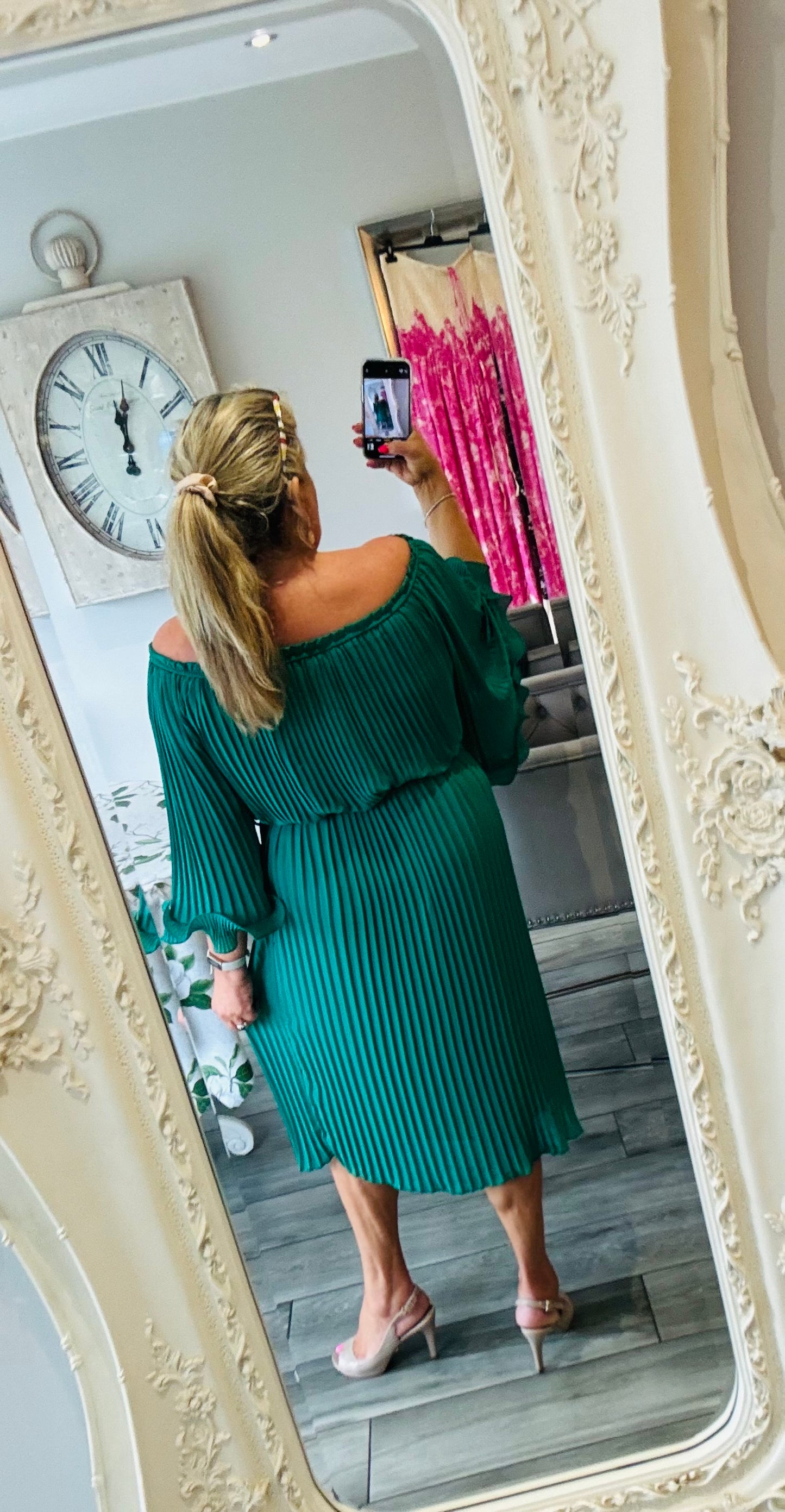 Lucinda Plisse Midi Dress