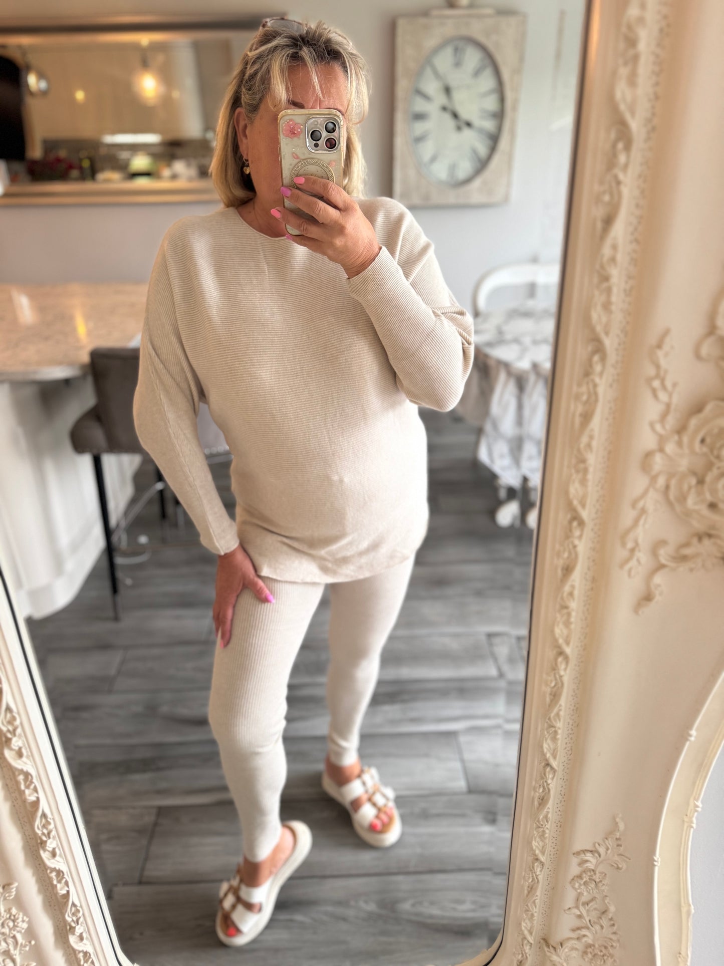 Pippa ribbed lounge set