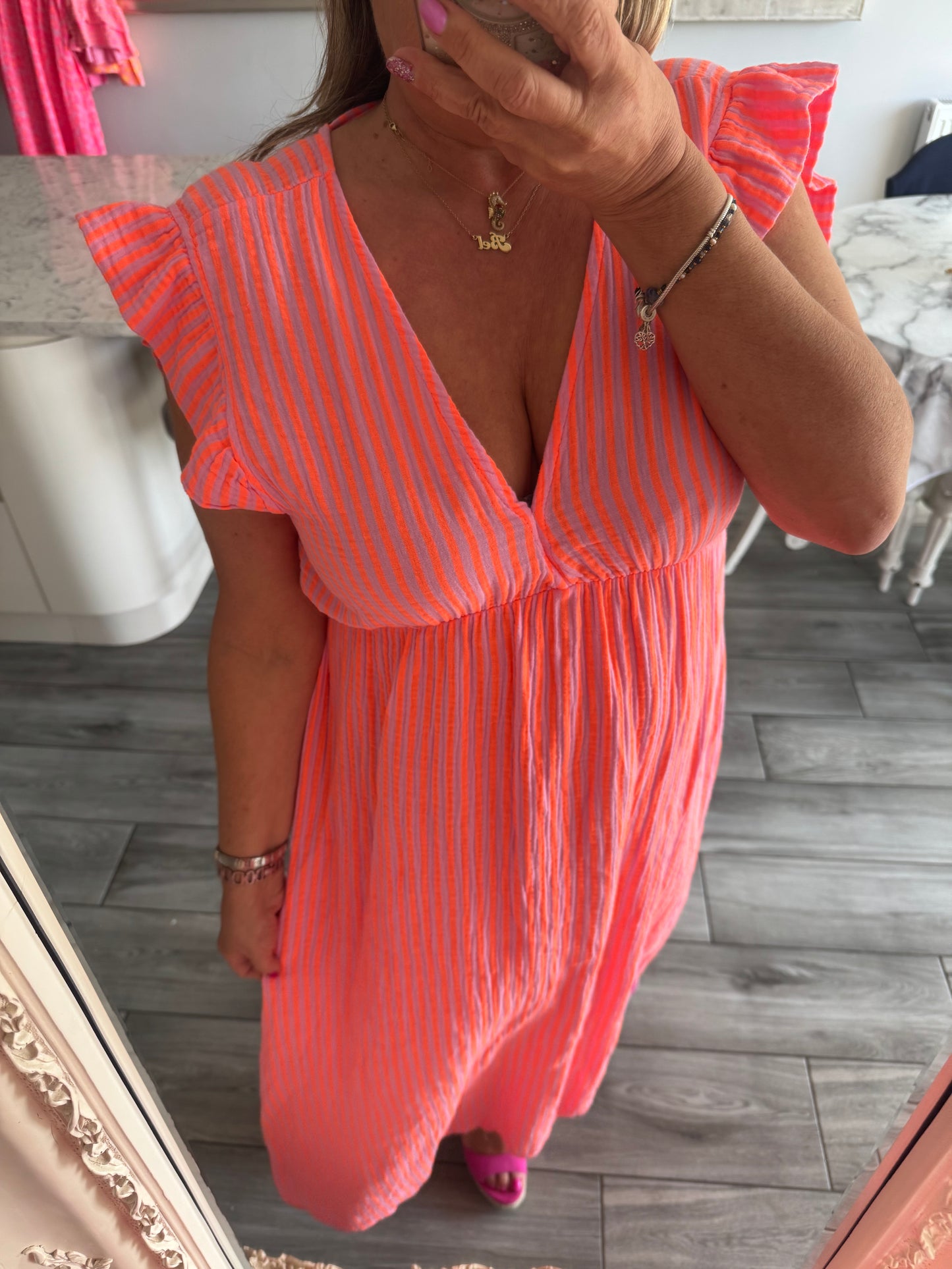 Cazzie midi cheesecloth dress