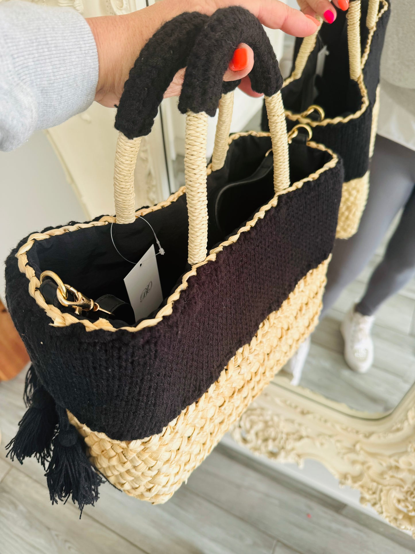 Liz Straw Knitted Shopper Bag