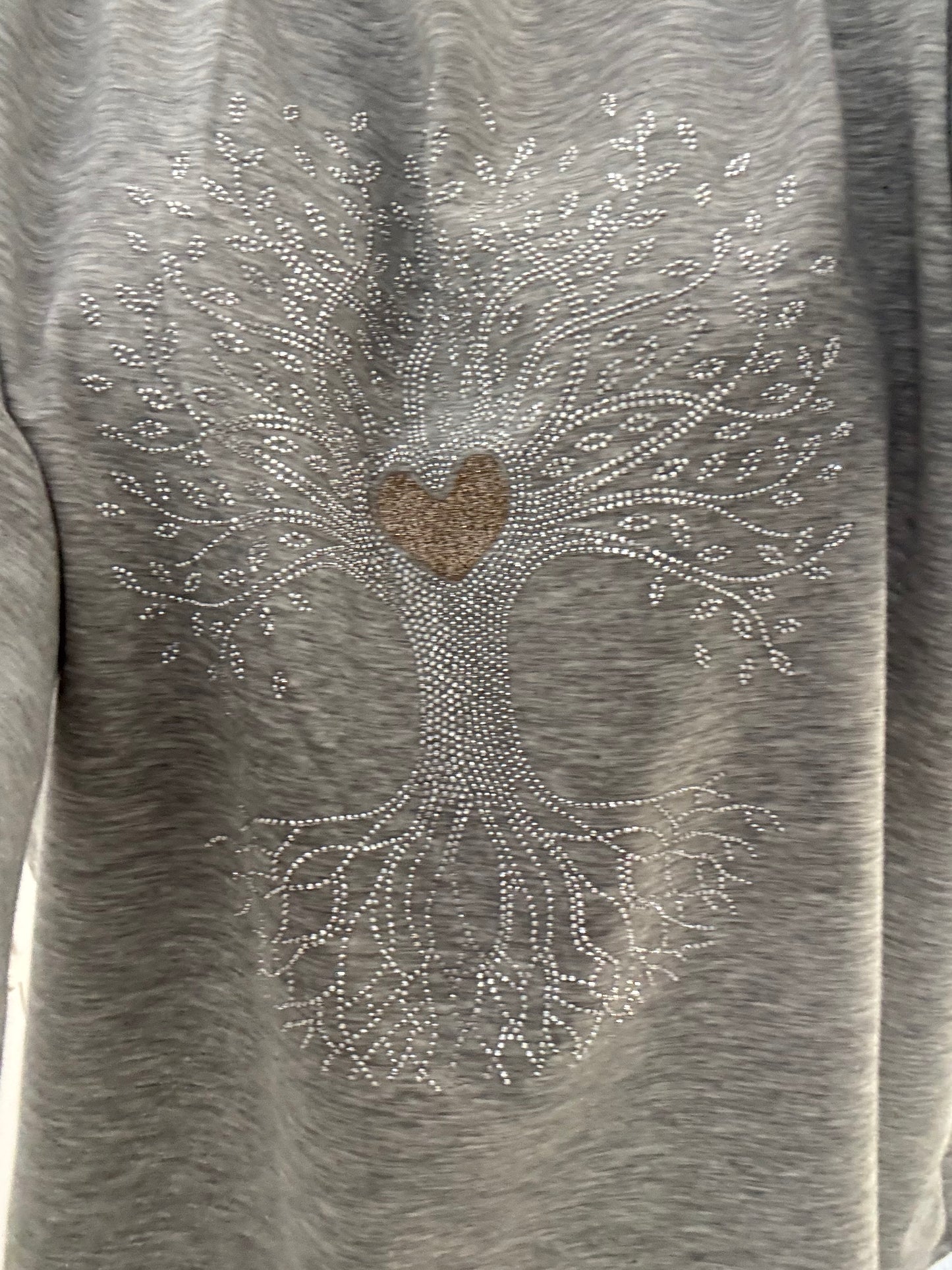 Lottie lightweight soft sweatshirt with tree of life embellishments on front