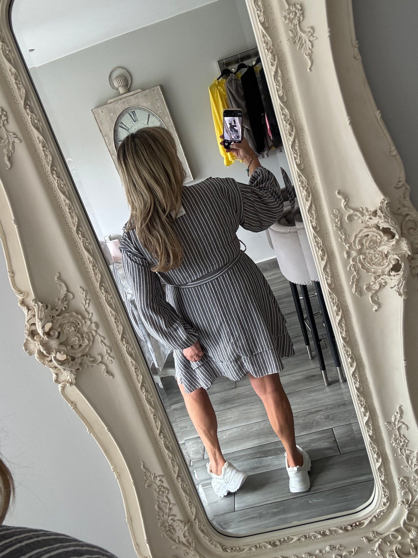 Judith pinstripe long sleeve dress