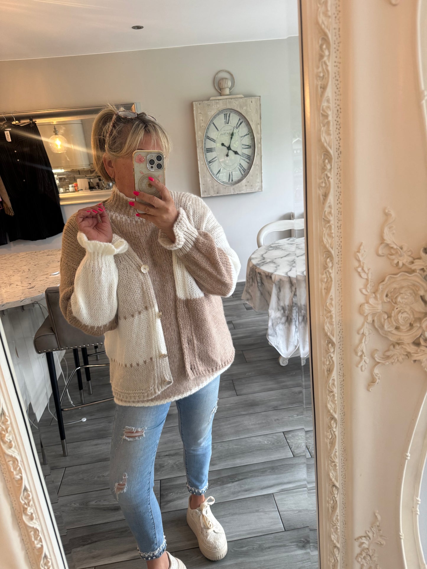 Pixie Patch gold button cardigan
