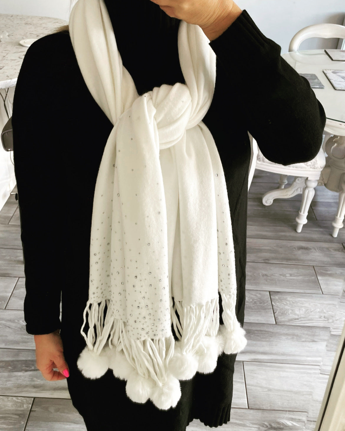 Pom Pom Pashmina/Scarf