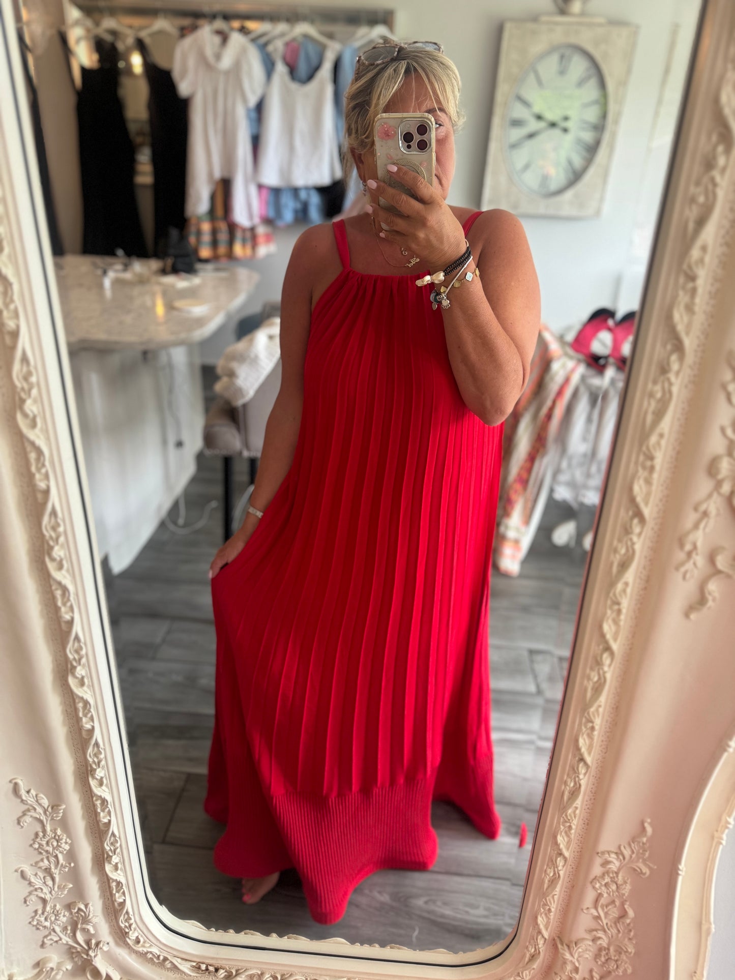 Vienna maxi plisse dress
